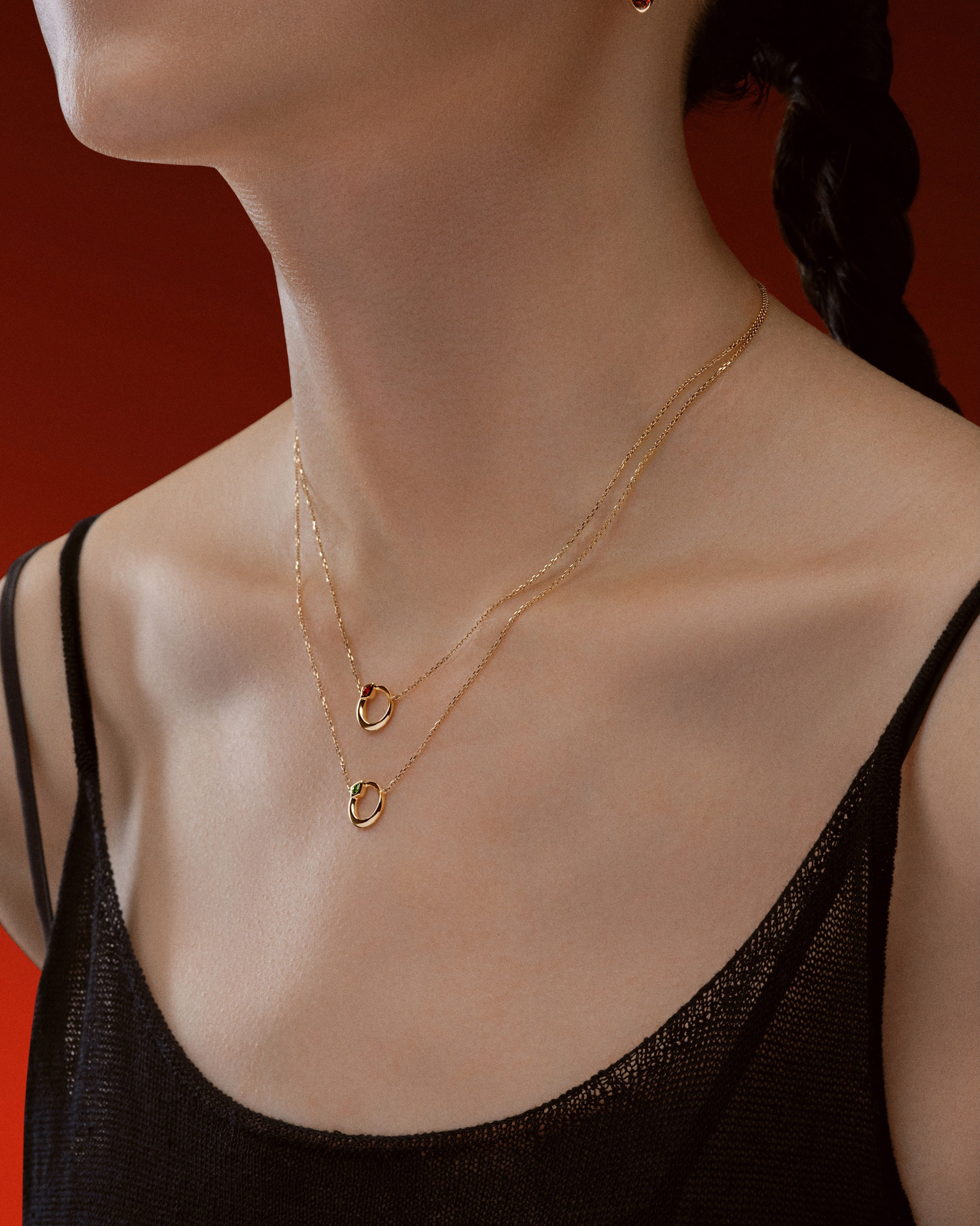12 Chinese Zodiac - Year of the Snake Necklace - 18K Solid Gold - YIN Fine Jewelry - Chinese Modern Gold Jewelry