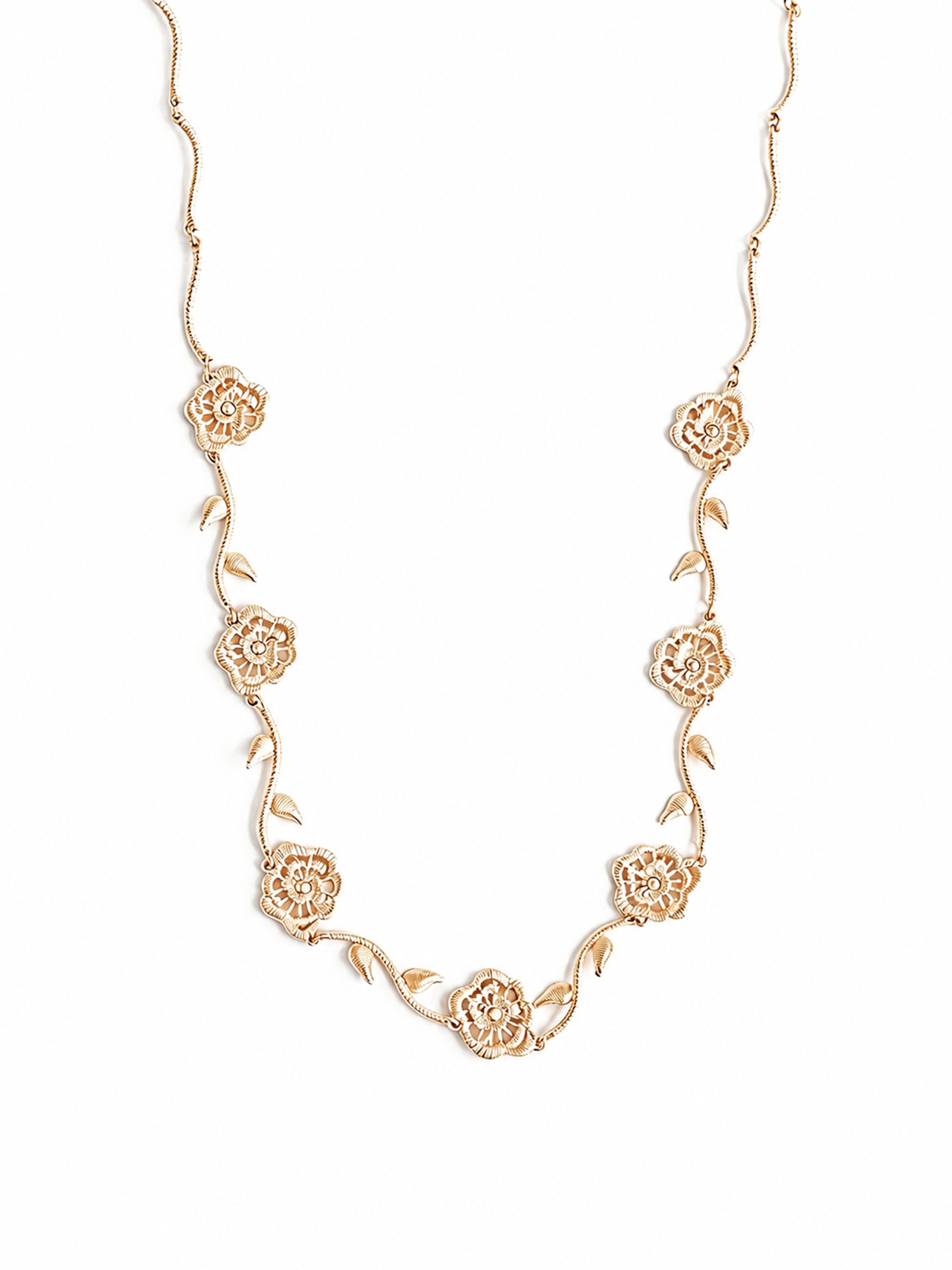 Thorned Rose Necklace - Champagne Gold