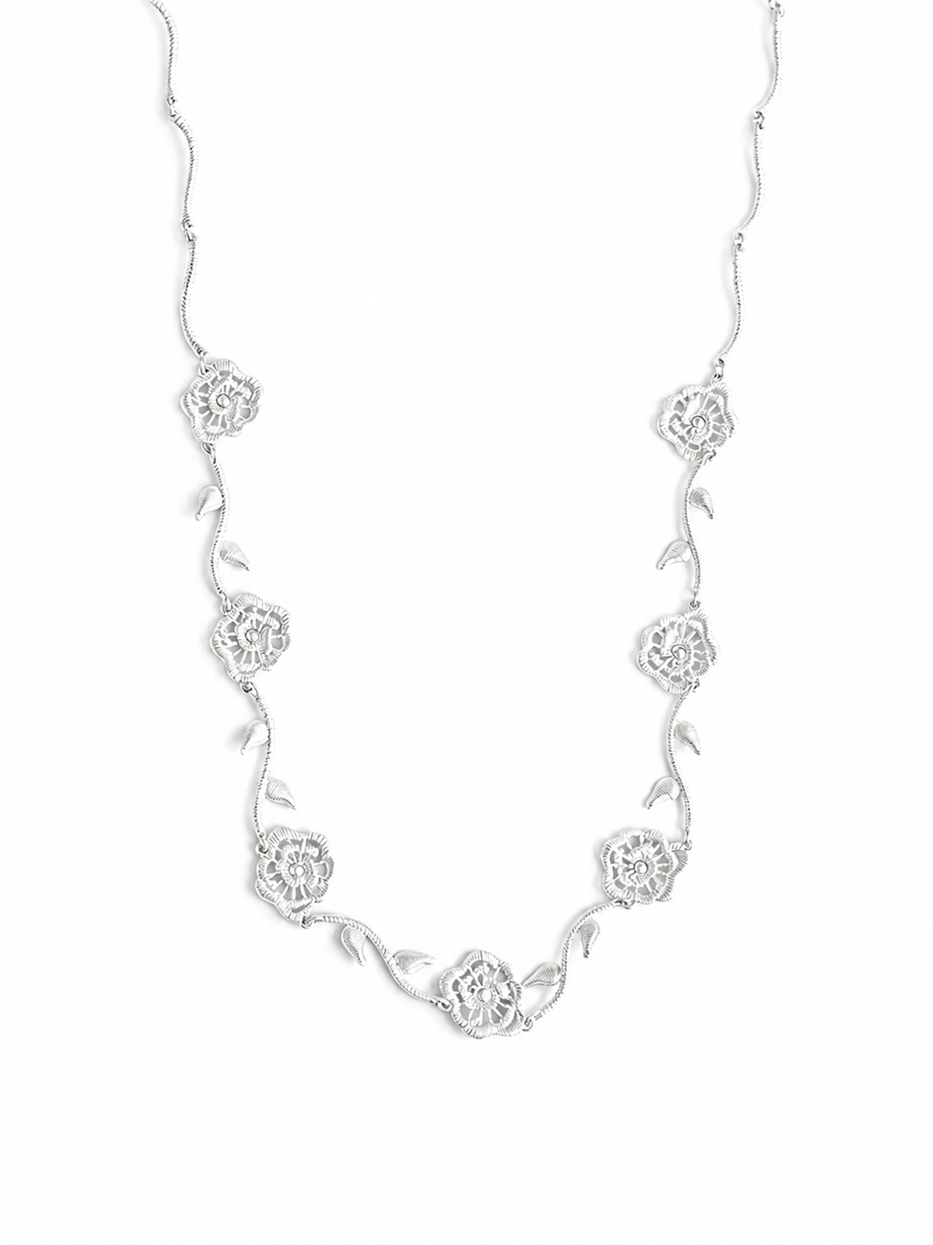 Thorned Rose Necklace - Silver