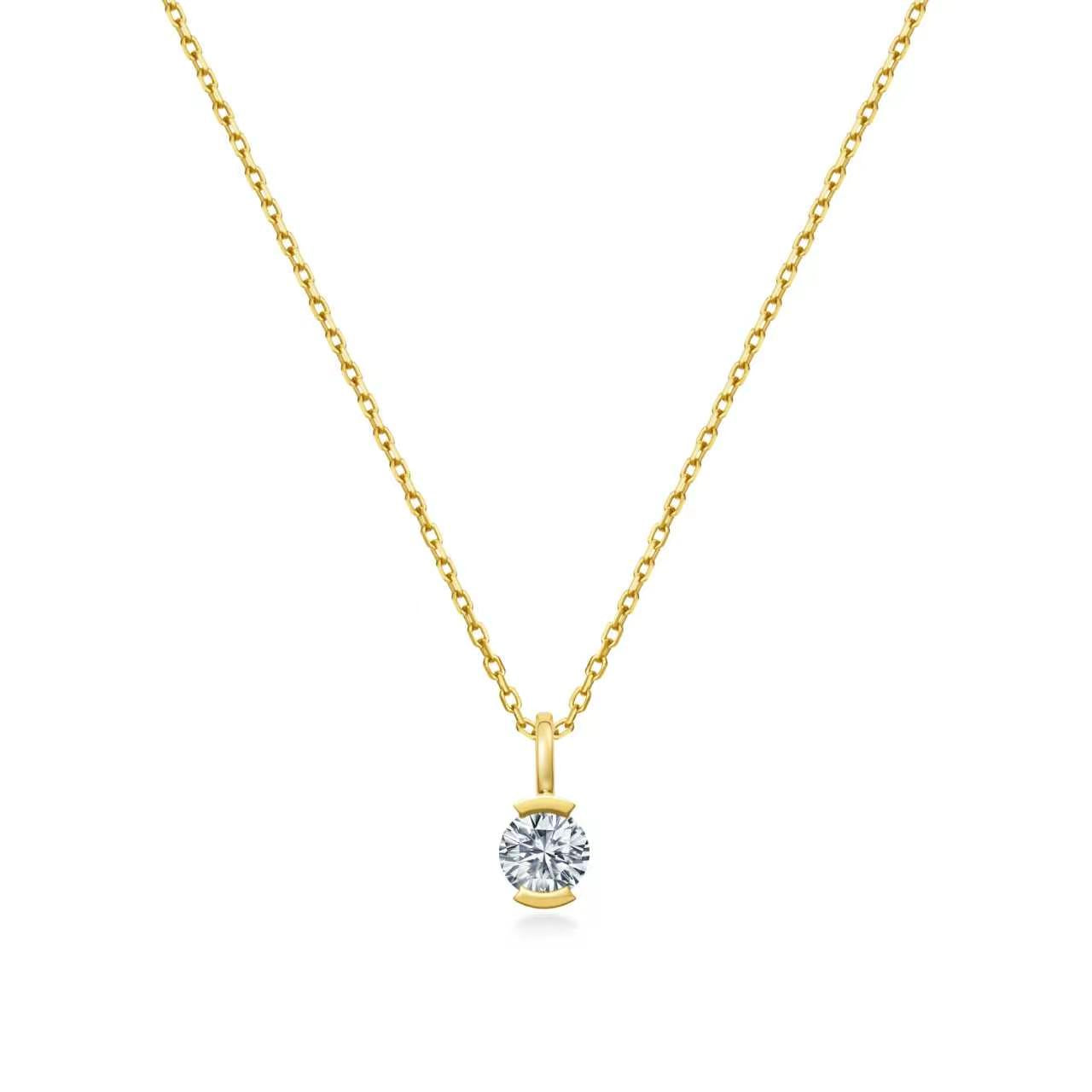 The Radiance Round Diamond Charm Necklace