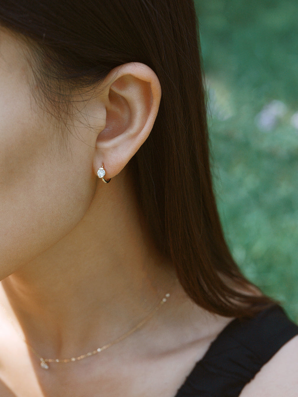 The Radiance Round Diamond Huggie Hoops