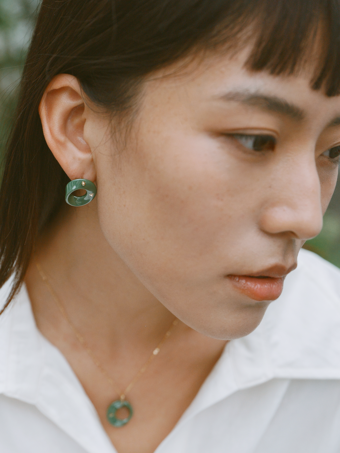 The Möbius High-Tech Ceramic Earrings - Green