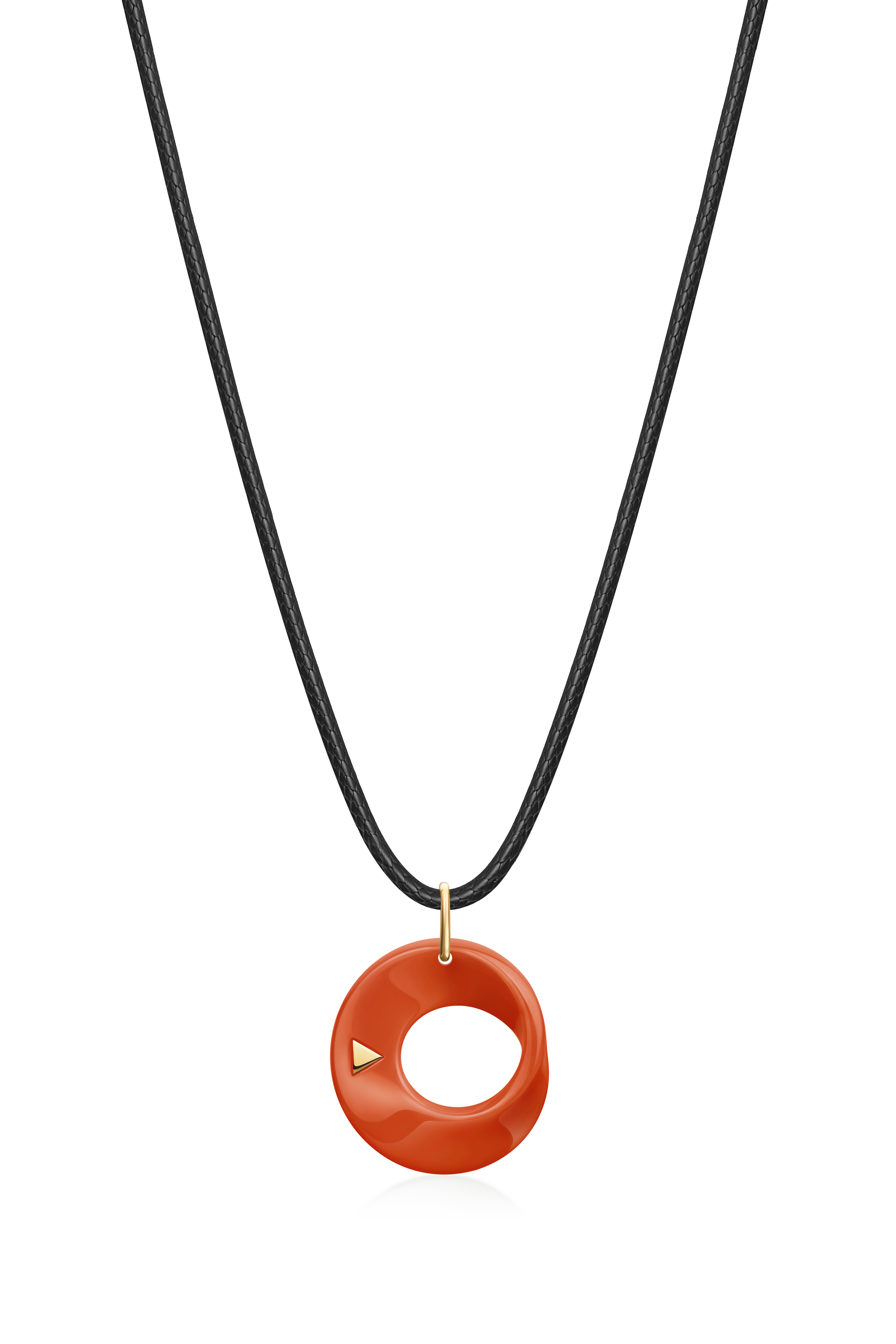 The Möbius High-Tech Ceramic Pendant Necklace - Orange