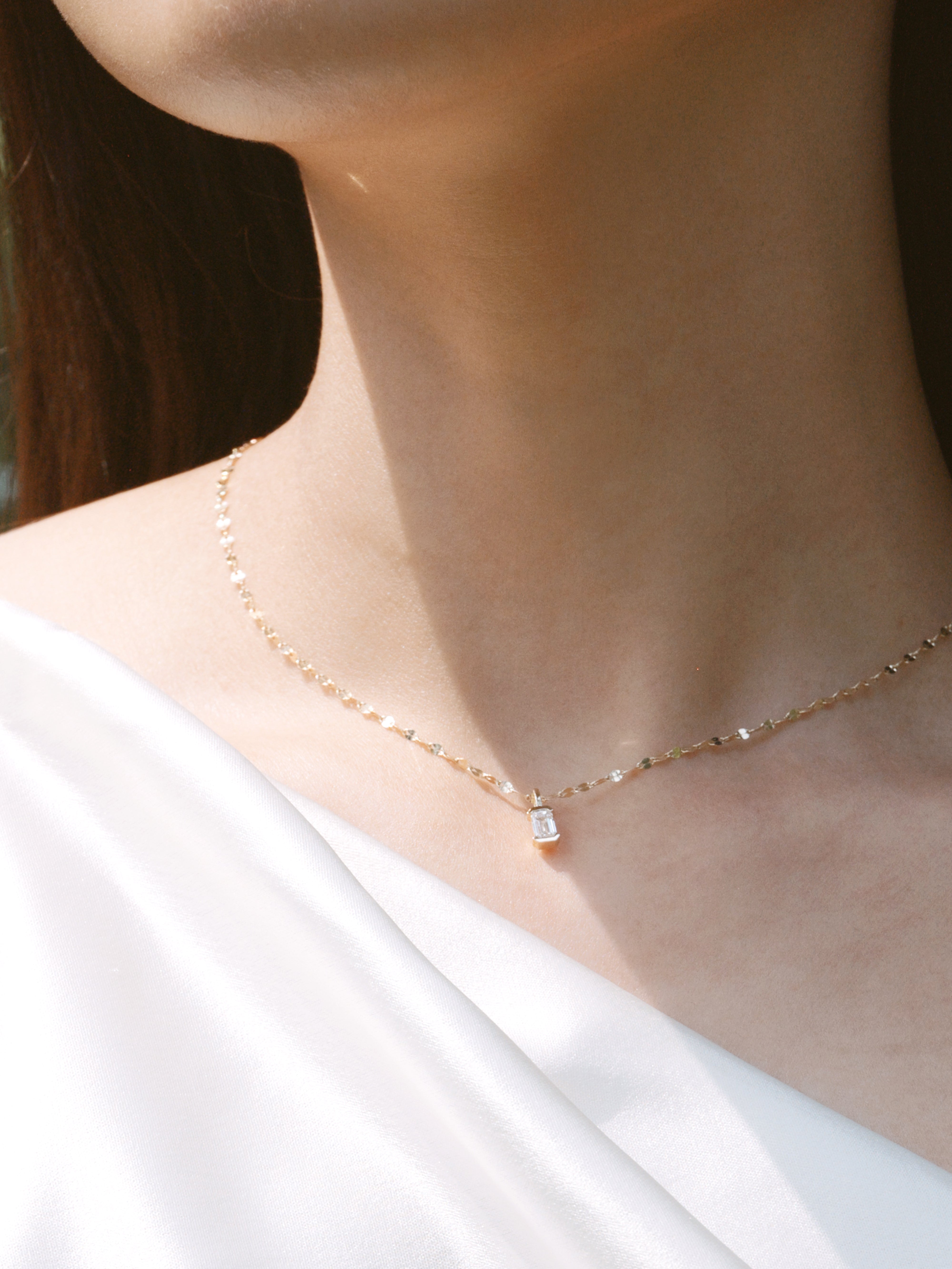 The Radiance Emerald Diamond Charm Necklace
