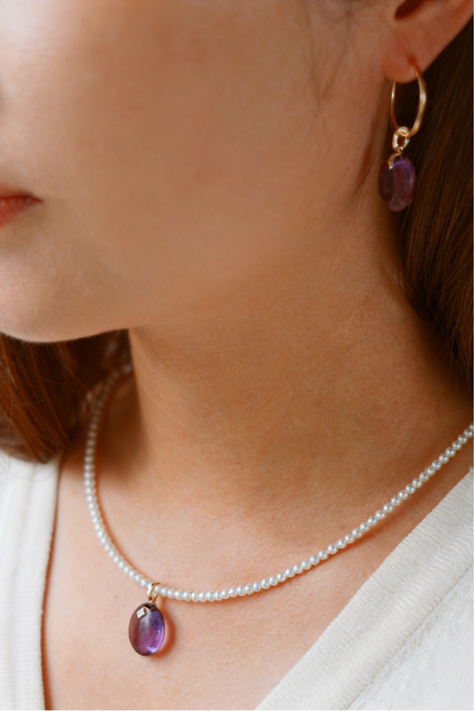 The Guiding Stars Oval Amethyst Pendant Necklace