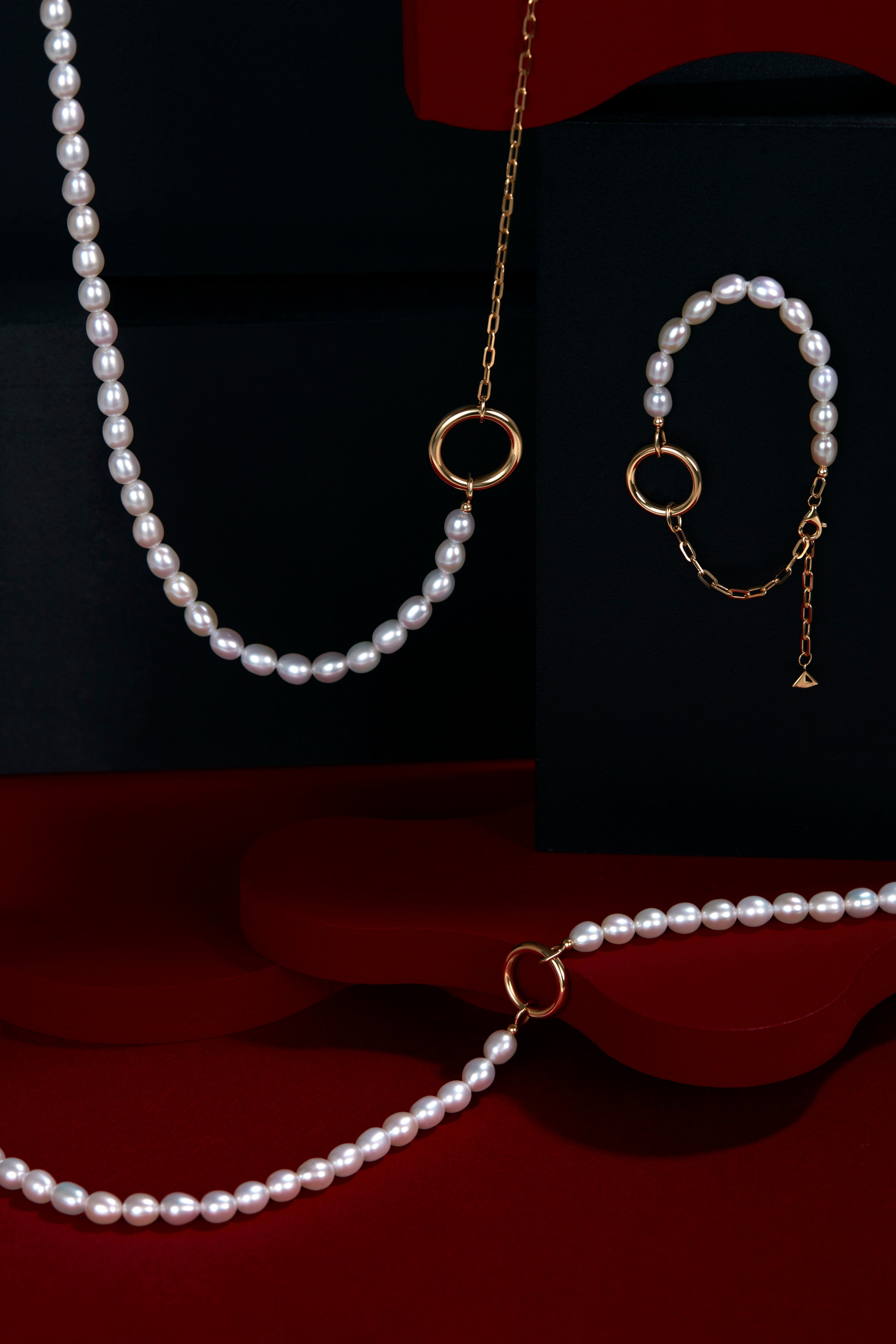 Beaded Pearl Necklace - 18K Solid Gold - YIN Fine Jewelry - Chinese Modern Gold Jewelry