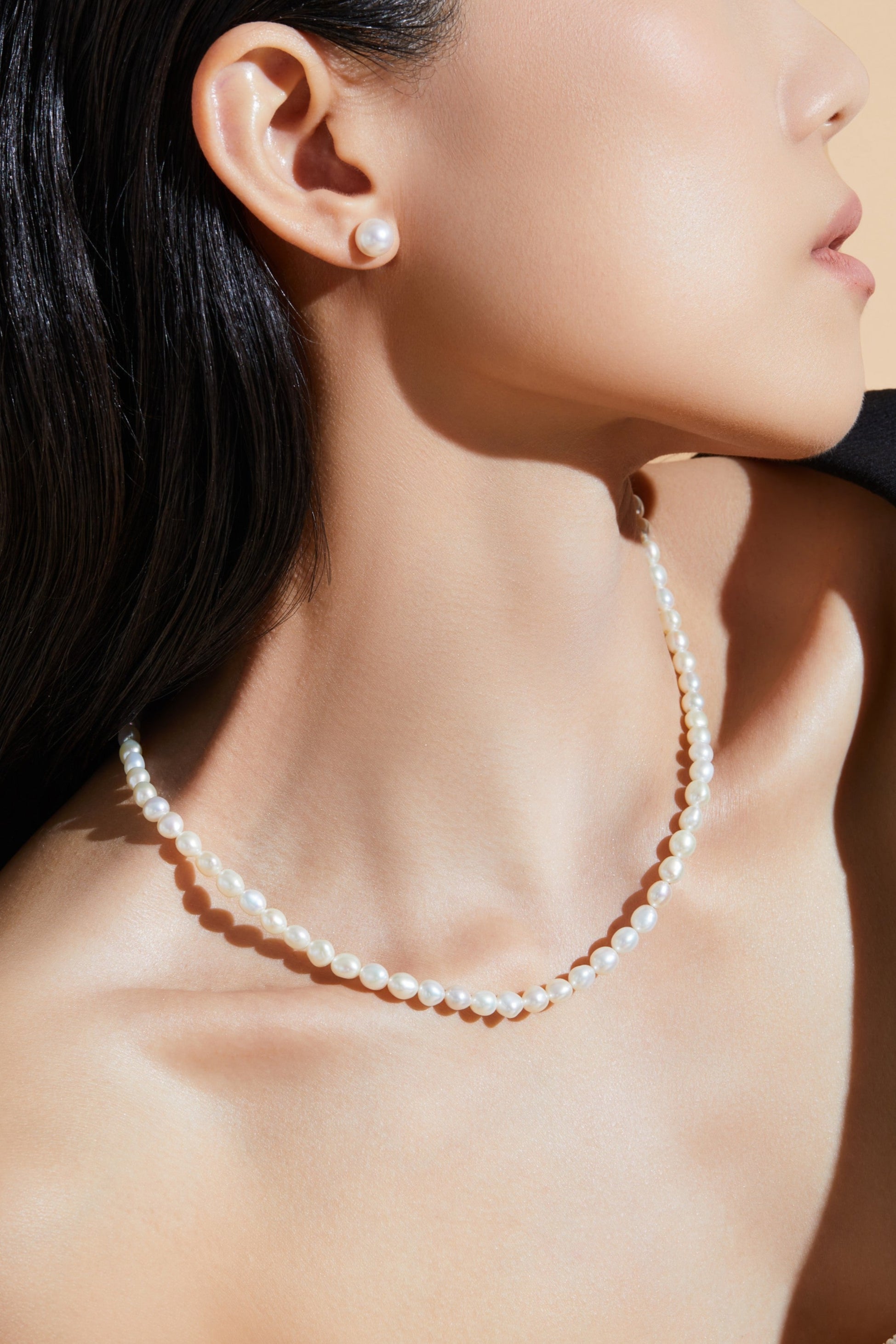 Beaded Pearl Necklace - 18K Solid Gold - YIN Fine Jewelry - Chinese Modern Gold Jewelry