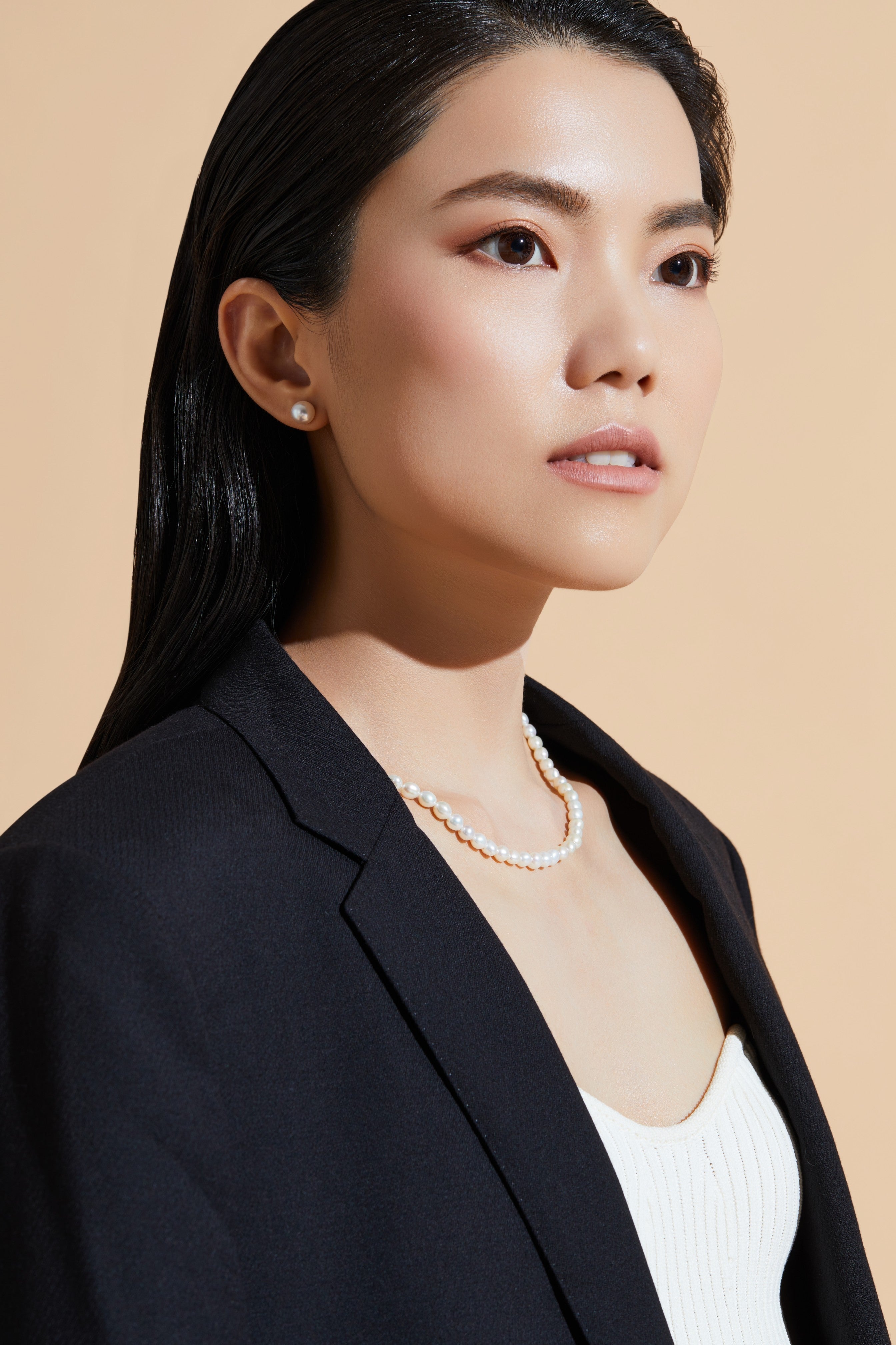 Beaded Pearl Necklace - 18K Solid Gold - YIN Fine Jewelry - Chinese Modern Gold Jewelry