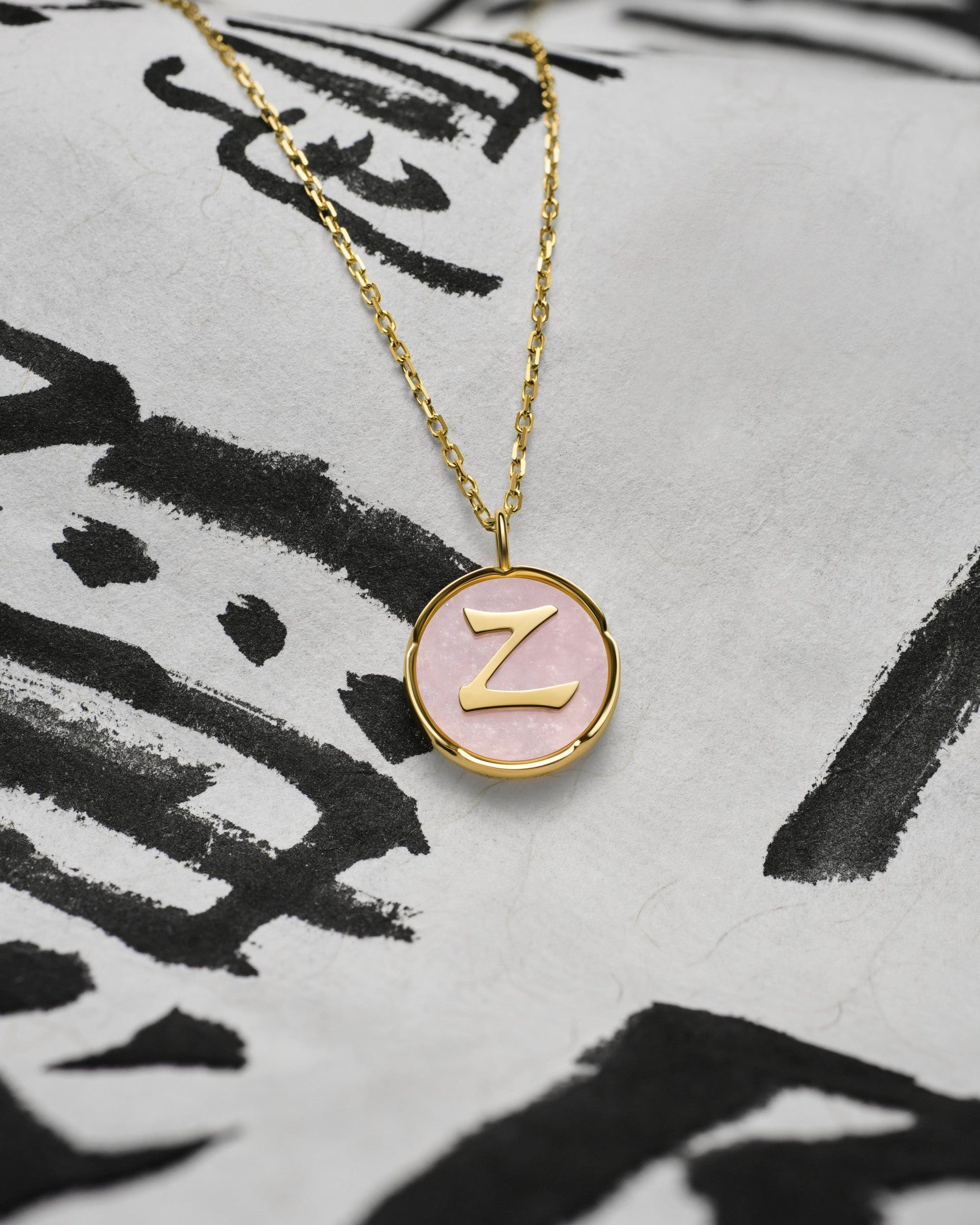 The Neo-Signet Calligraphy Letter Pendant - 18K Solid Gold - YIN Fine Jewelry - Chinese Modern Gold Jewelry