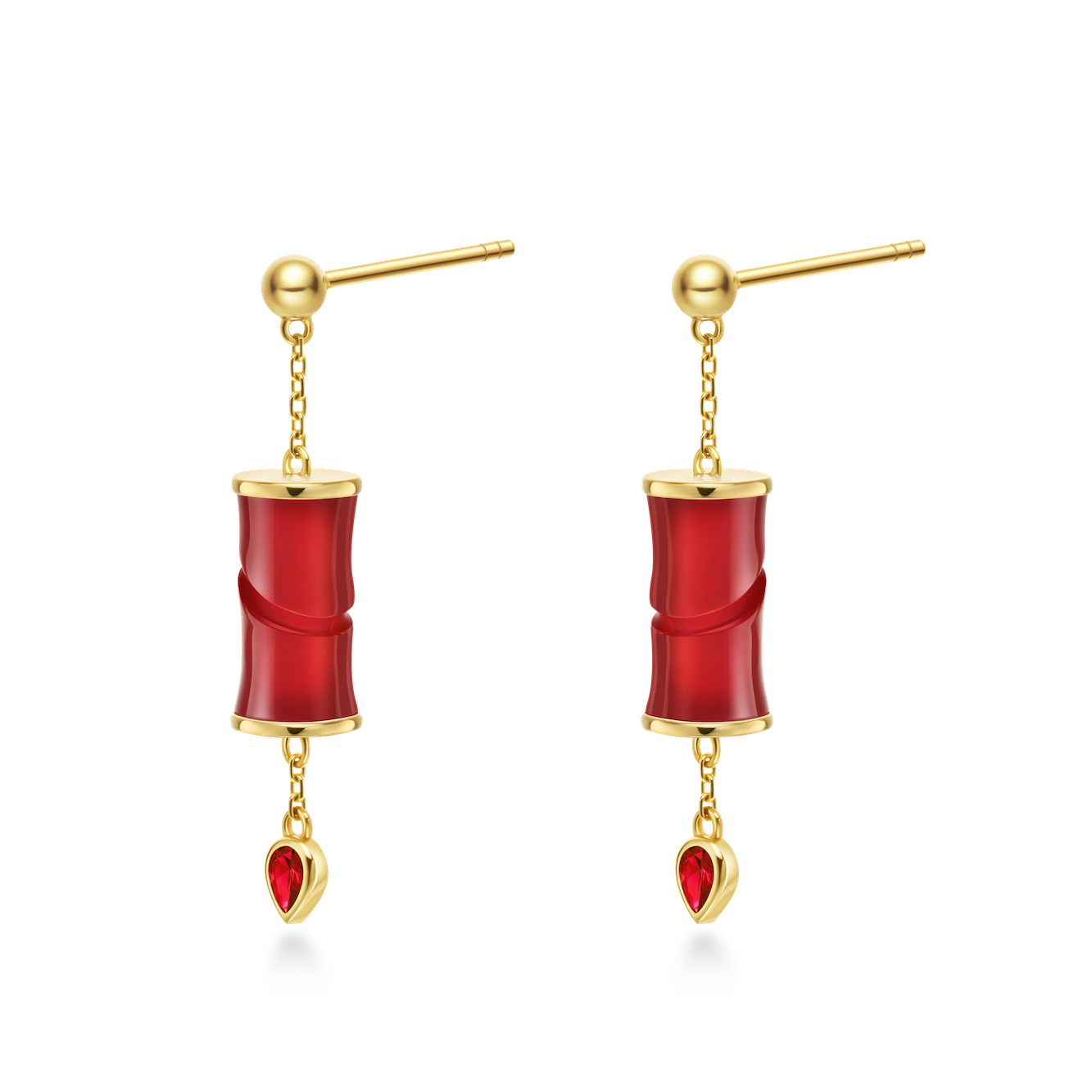 The Revival Firecracker Carnelian Drop Earrings
