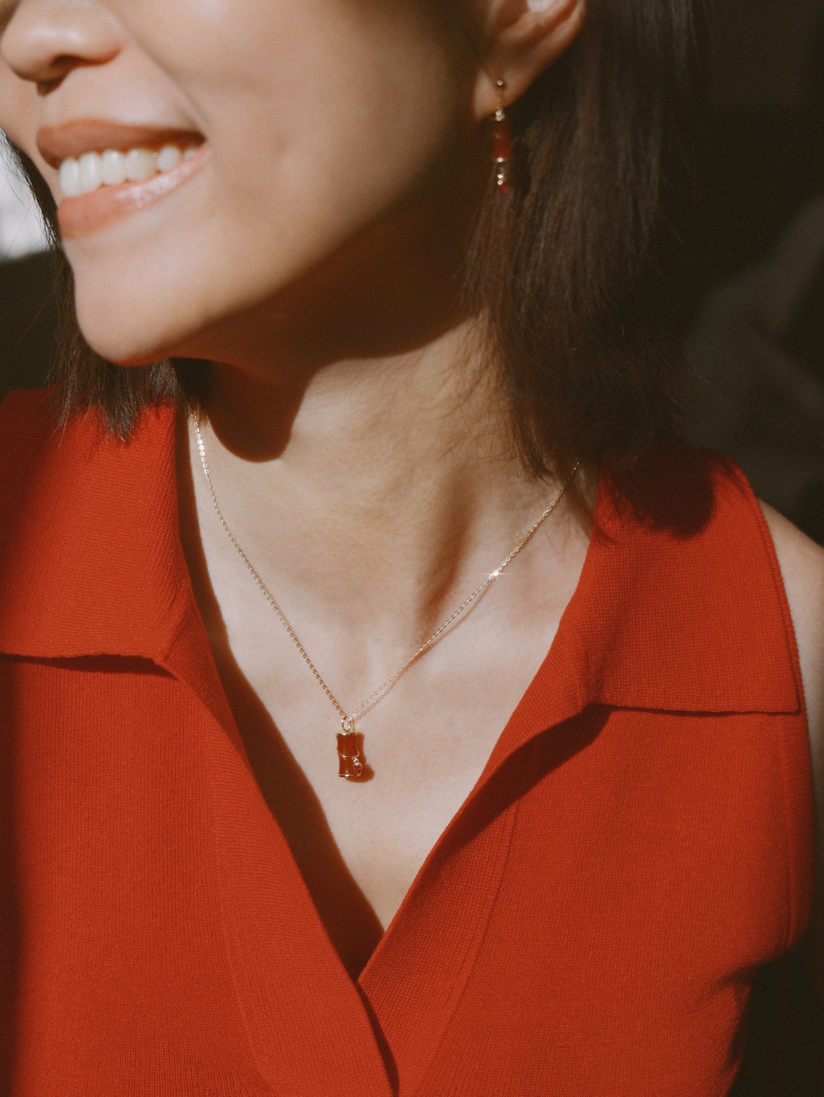 Firecracker Carnelian Pendant Necklace