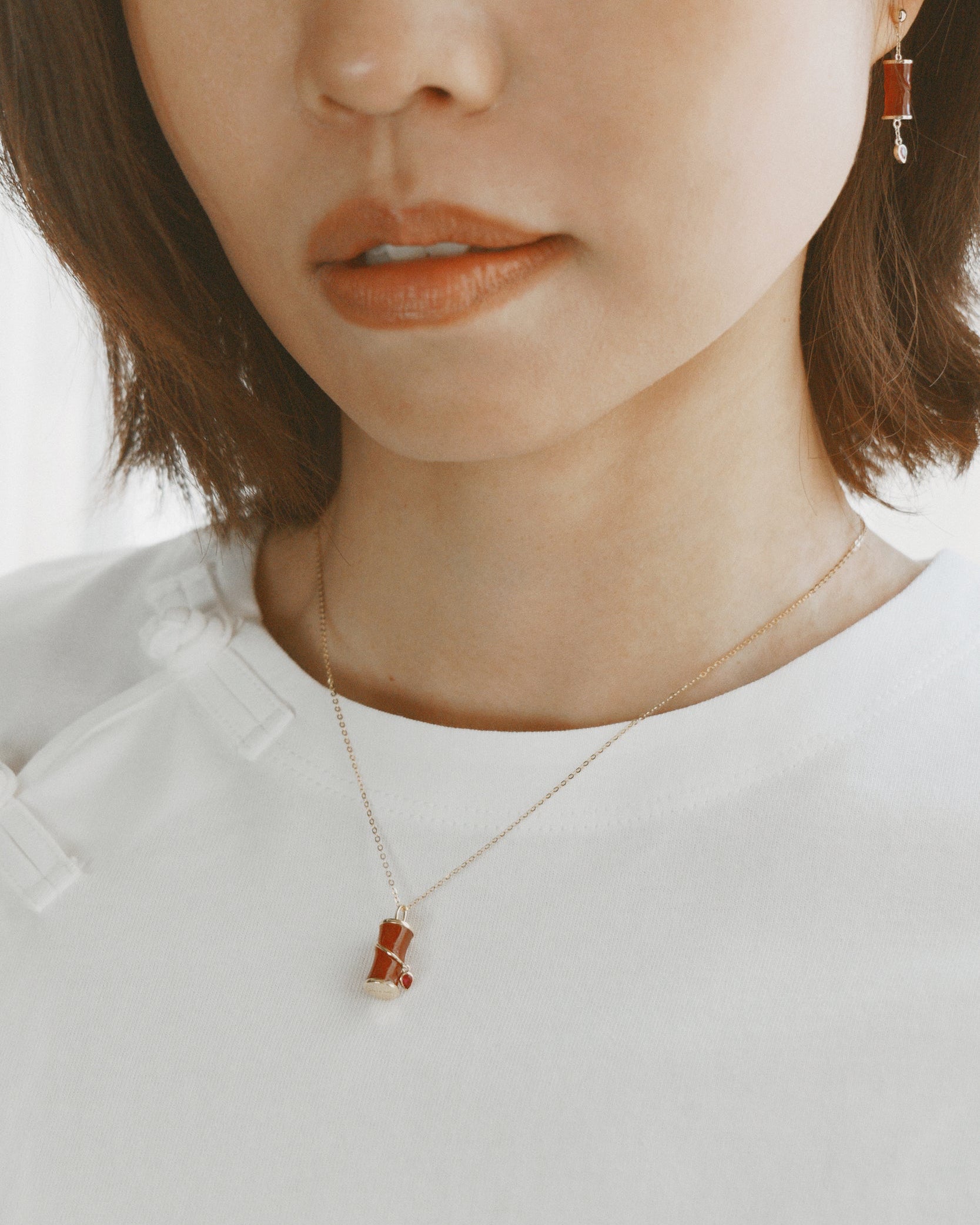 Firecracker Carnelian Pendant Necklace