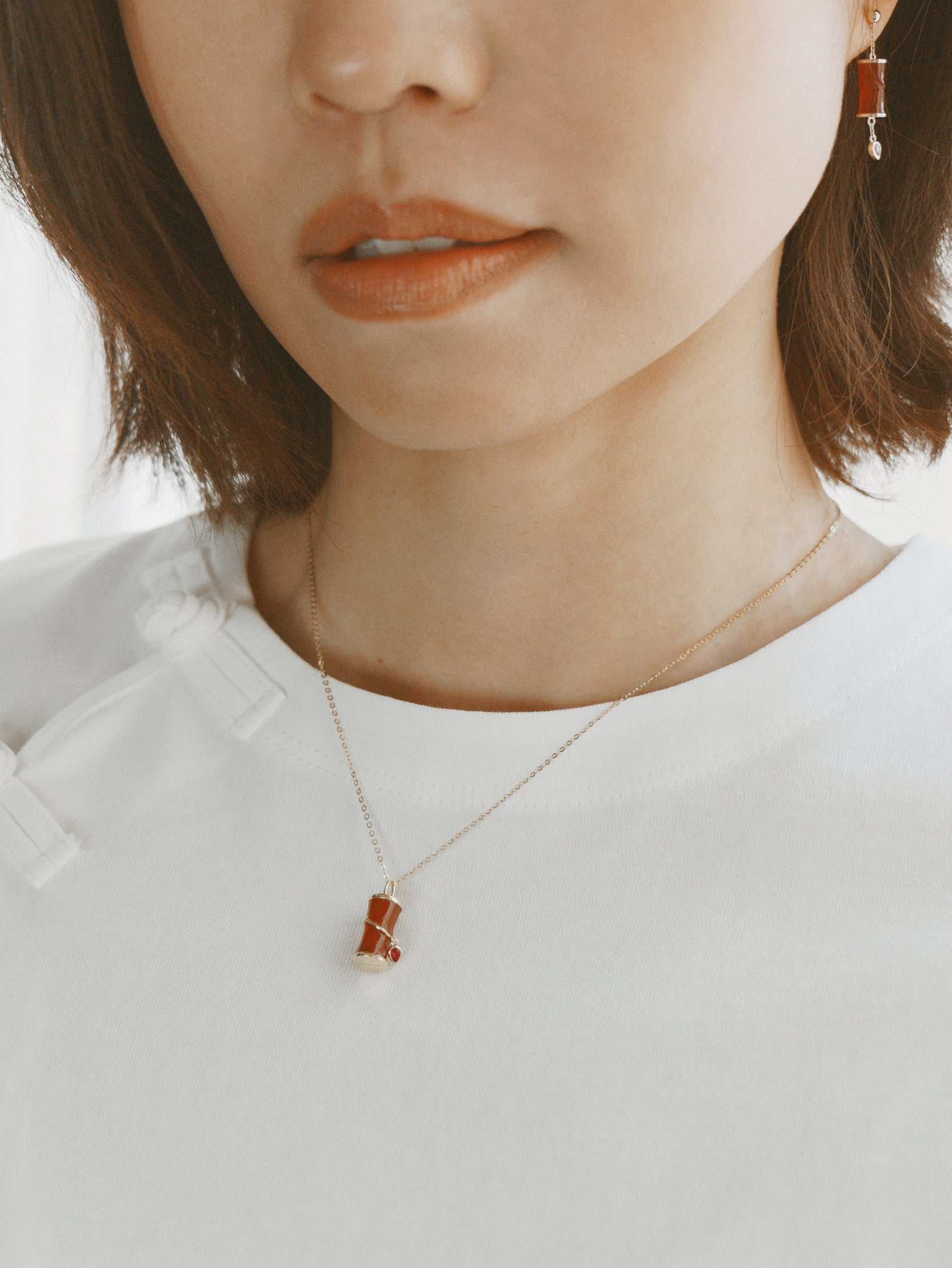 Firecracker Carnelian Pendant Necklace