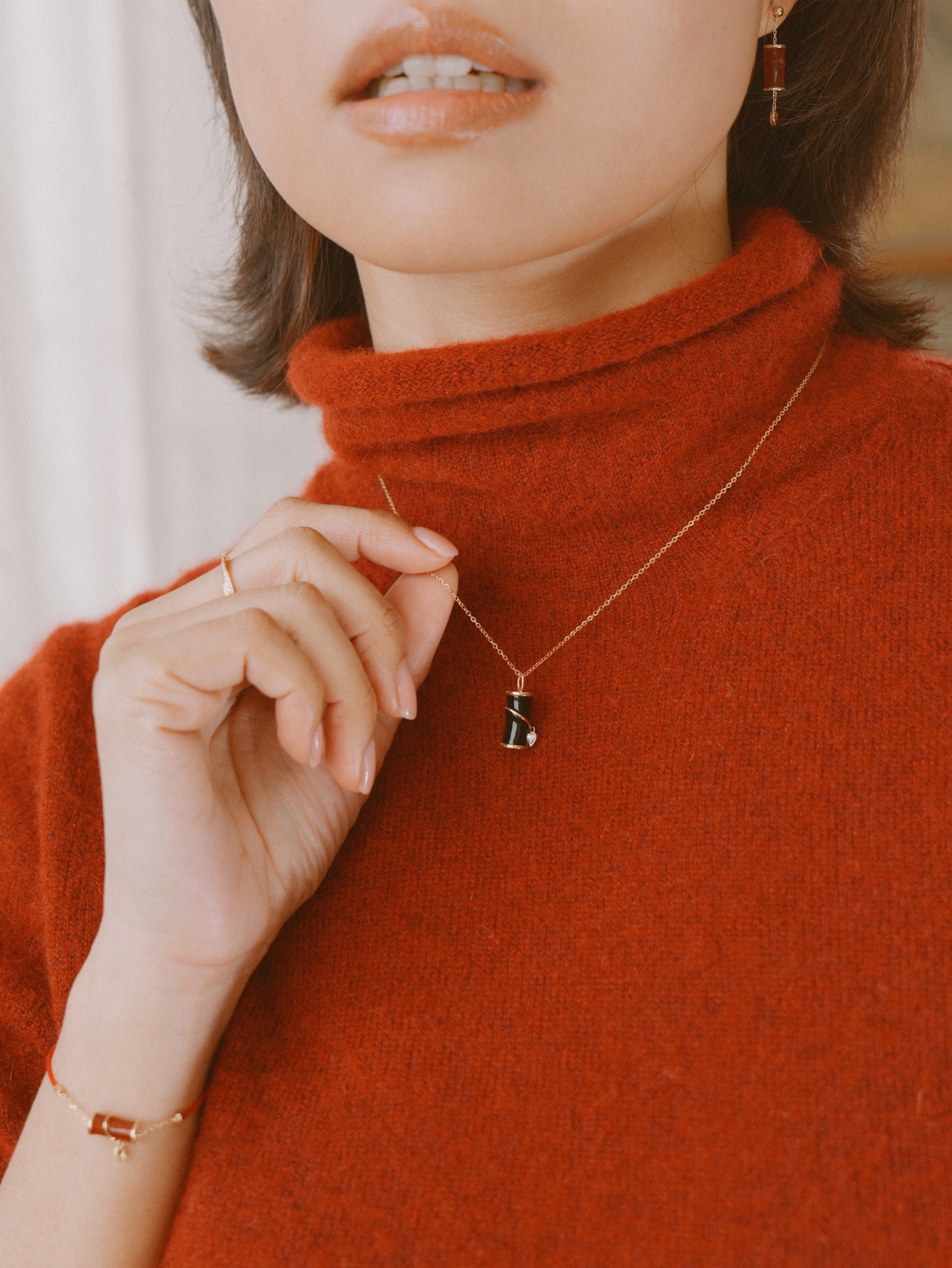 The Revival Firecracker Onyx Pendant Necklace