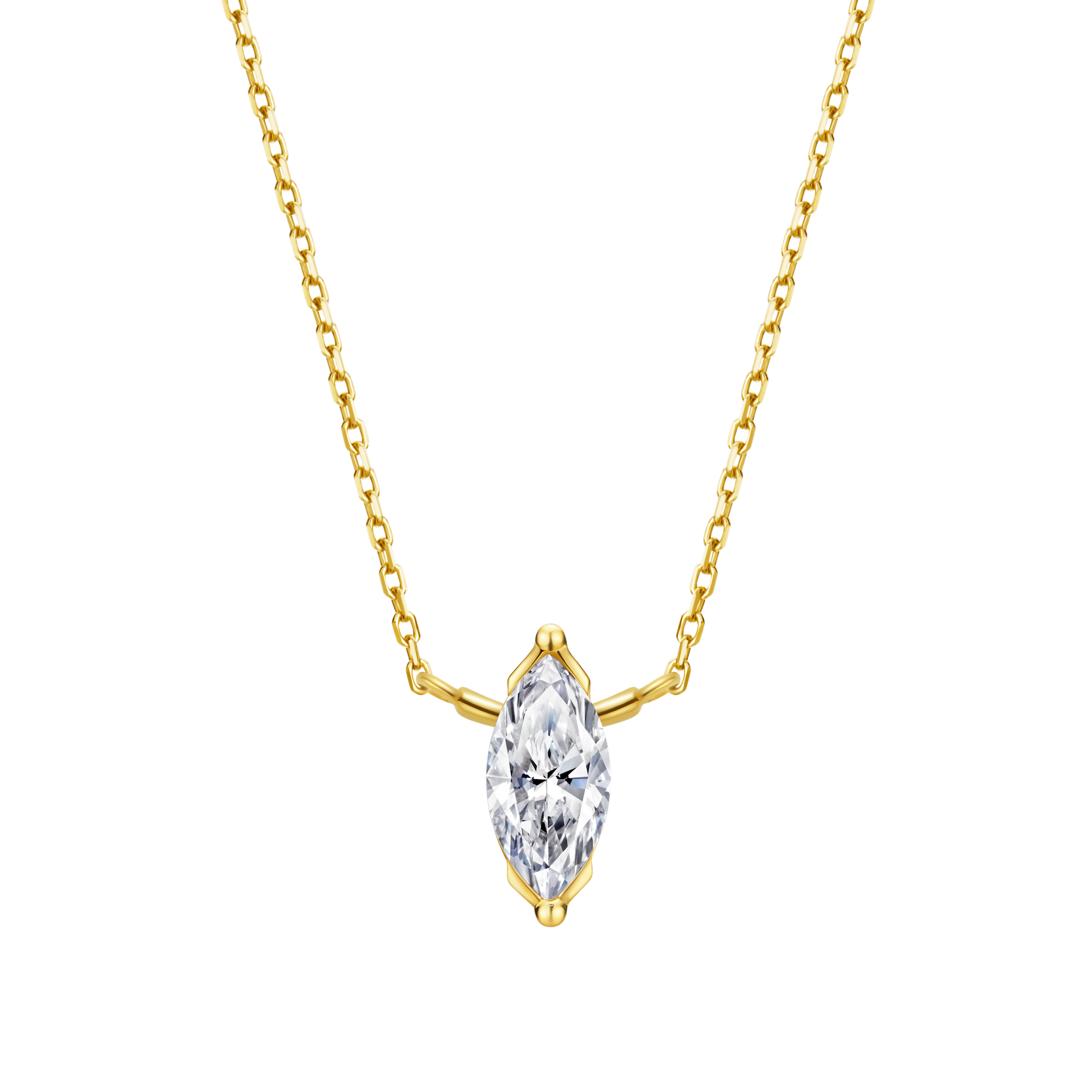 ReSingle®️ Lab Grown Diamond Necklace - 18K Solid Gold - YIN Fine Jewelry - Chinese Modern Gold Jewelry