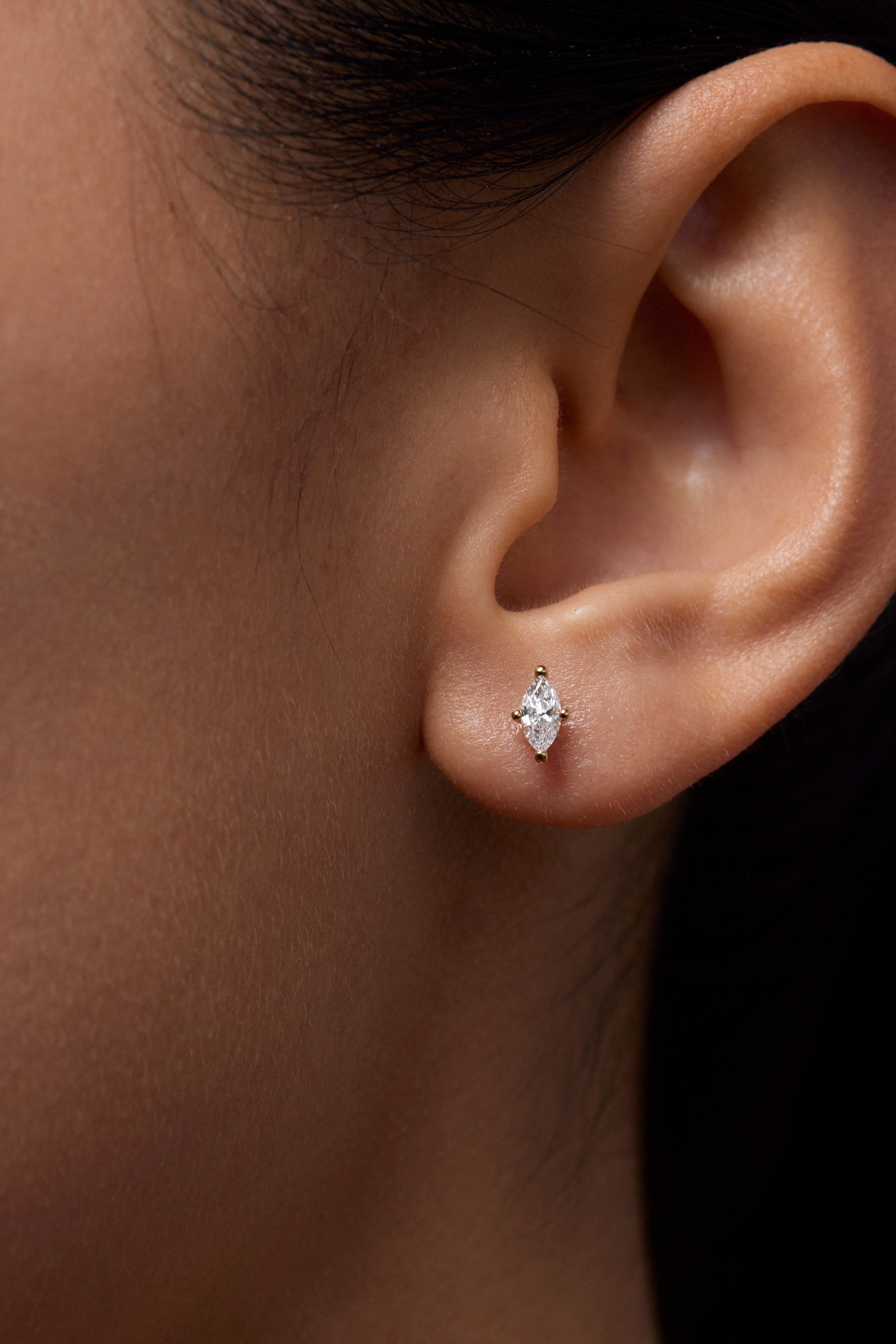 ReSingle®️ Lab Grown Diamond Stud Earrings - 18K Solid Gold - YIN Fine Jewelry - Chinese Modern Gold Jewelry