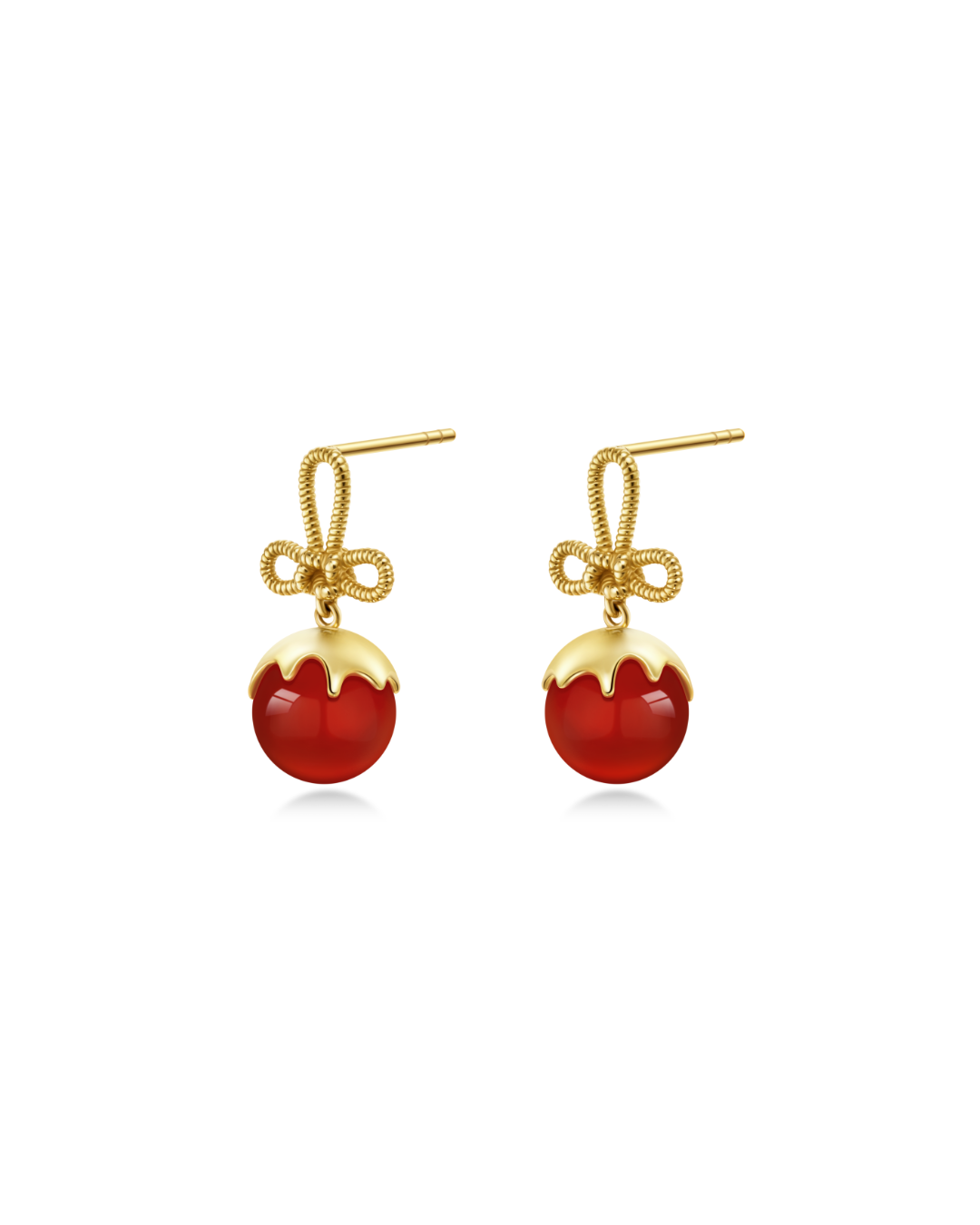 Tanghulu Wan-Knot Earrings - Pink Opal