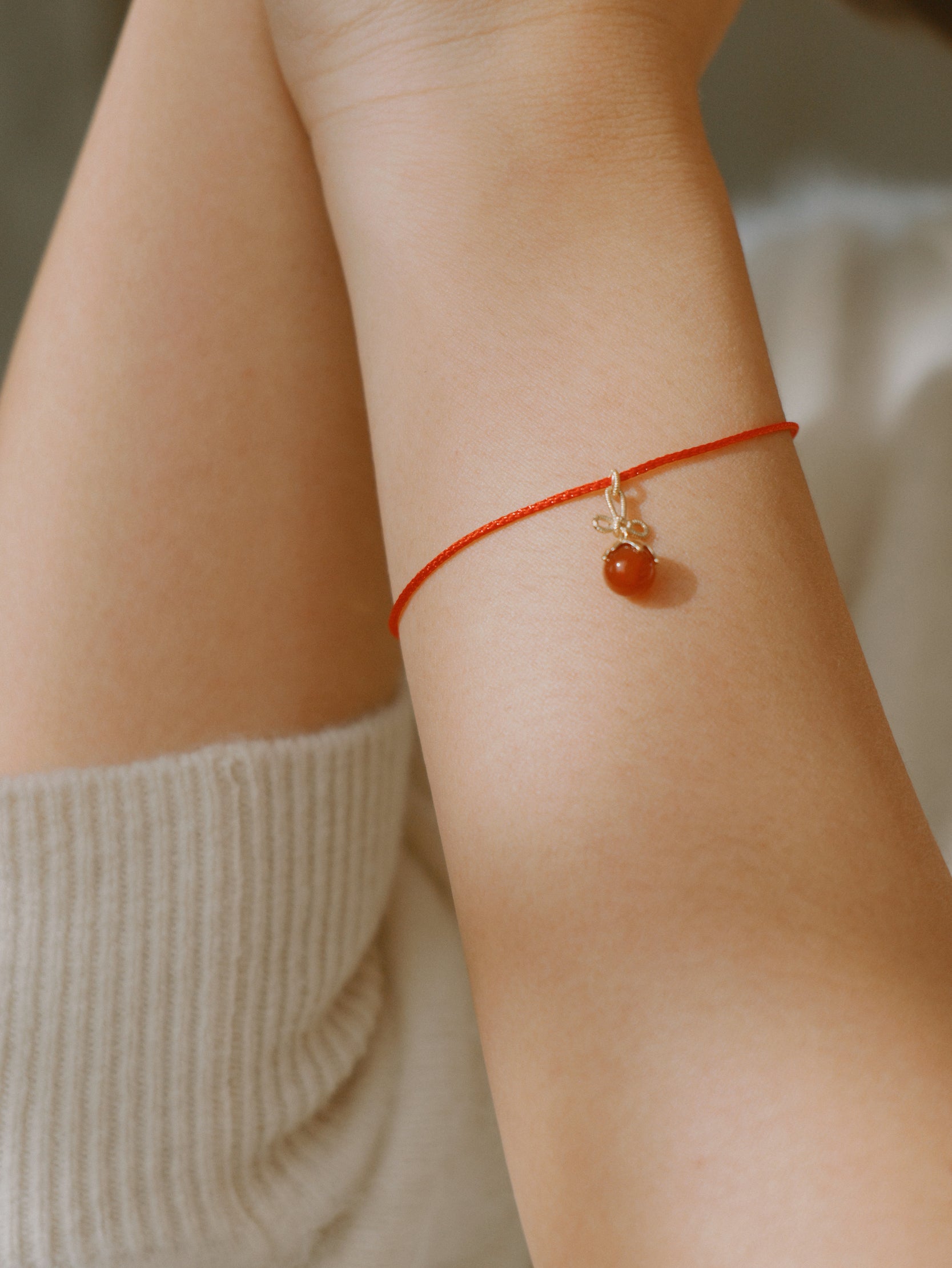 Tanghulu Wan-Knot Red Cord Bracelet