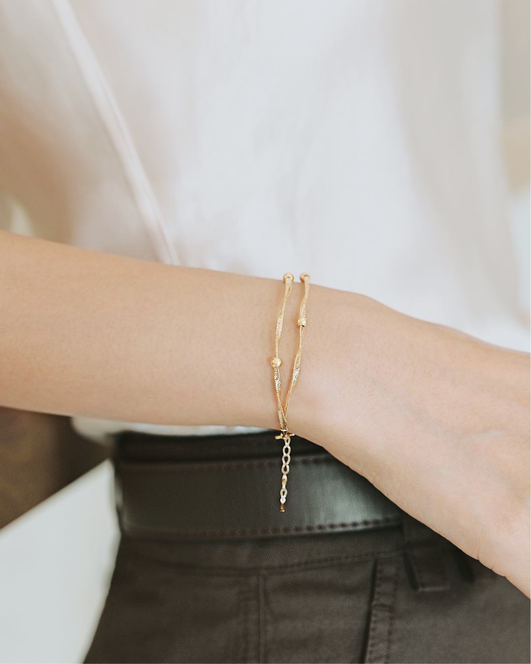 The Essentials Double Twist Bead Bracelet