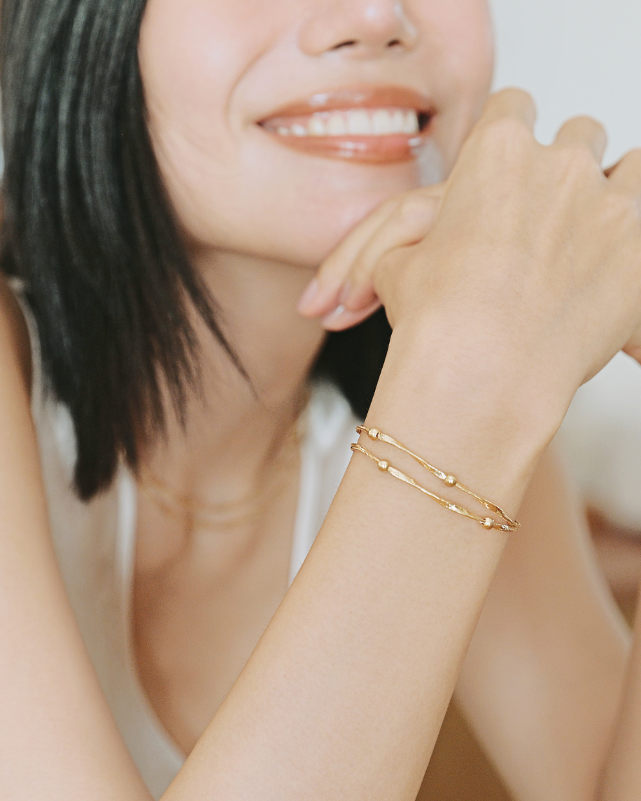 The Essentials Double Twist Bead Bracelet
