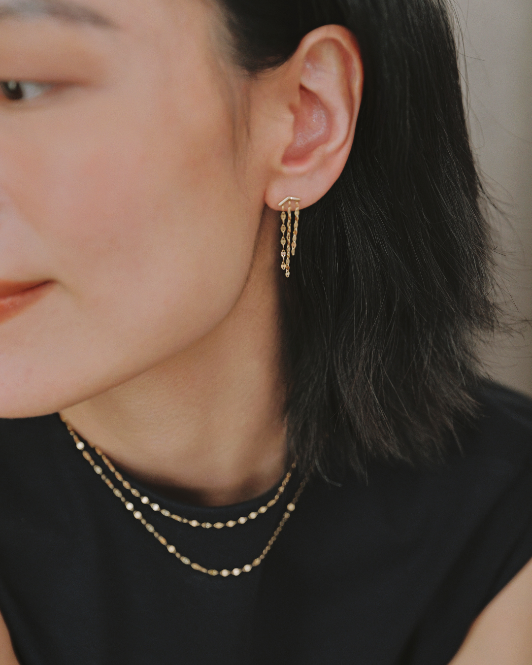 The Essentials Petal Chain Drop Earrings