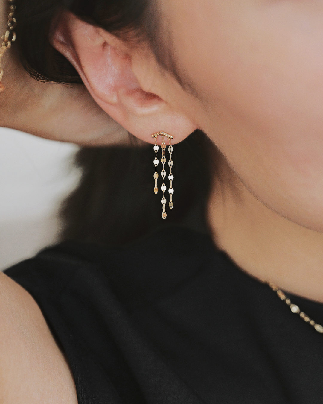 The Essentials Petal Chain Drop Earrings