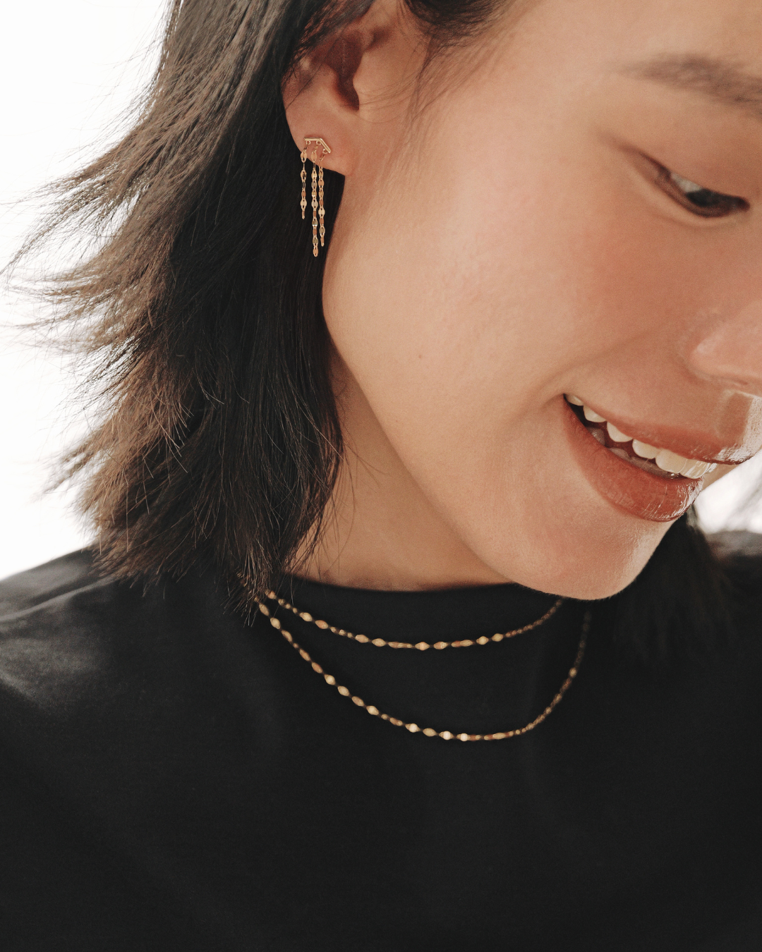 The Essentials Petal Chain Drop Earrings