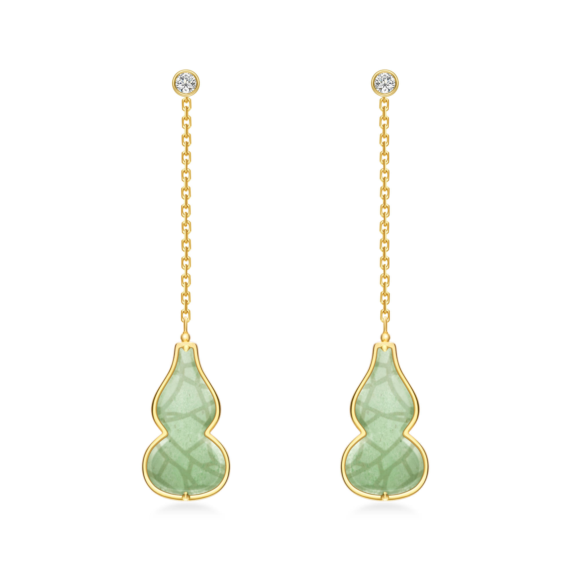The Celadon Jade Hulu Drop Earrings