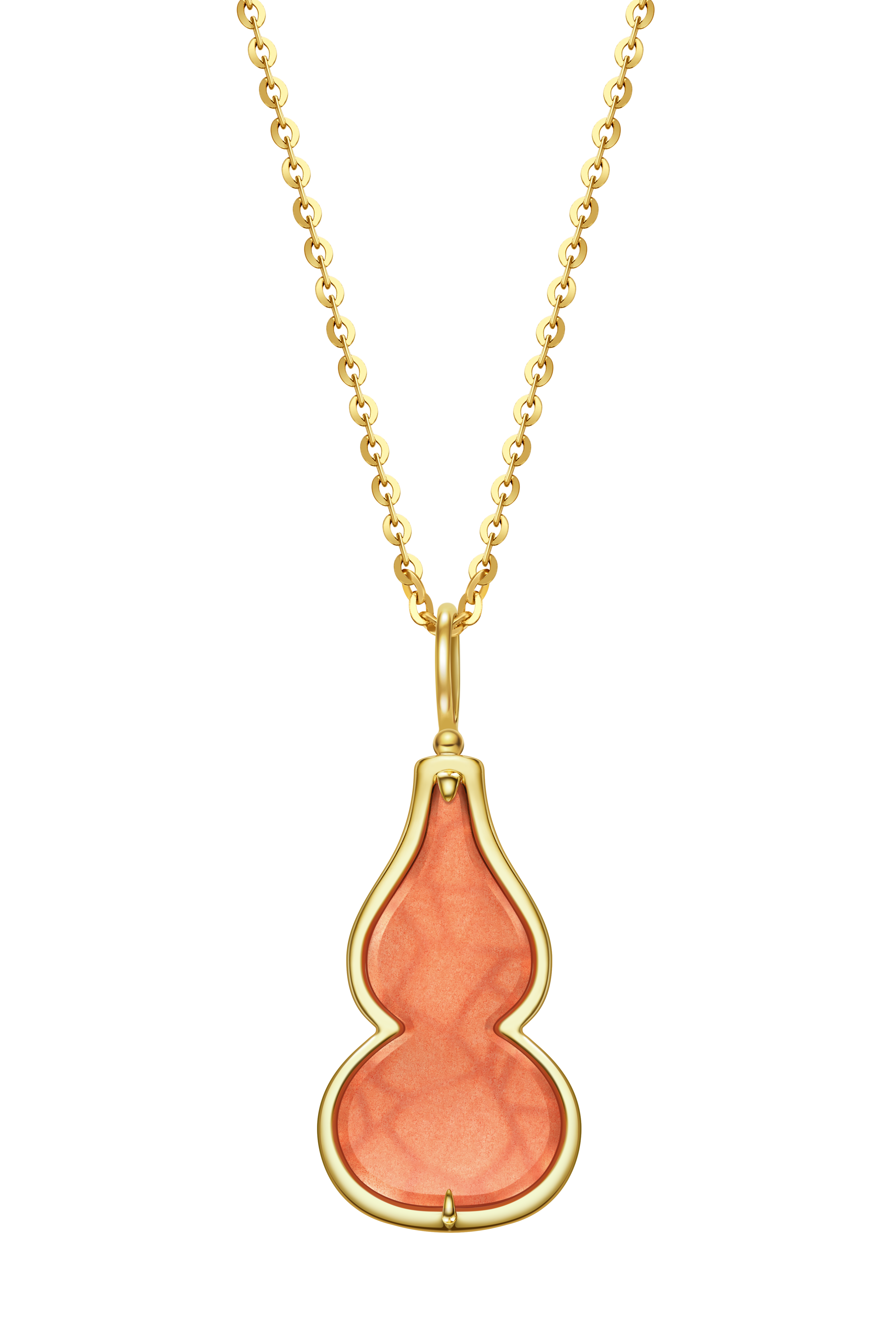 The Celadon Red Jade Hulu Pendant Necklace