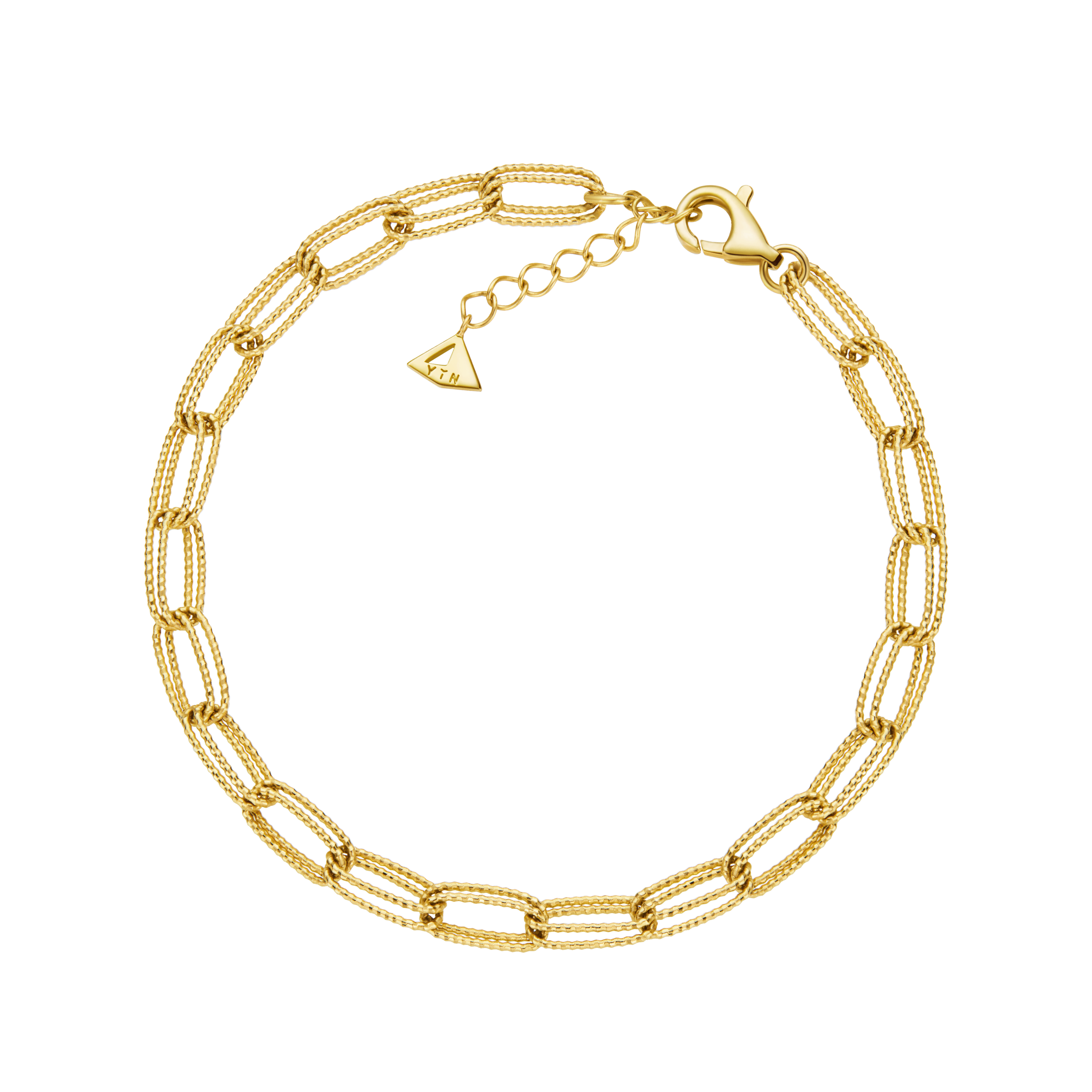 The Essentials Double Paperclip Chain Bracelet - 18K Solid Gold- YIN Fine Jewelry - Chinese Modern Gold Jewelry