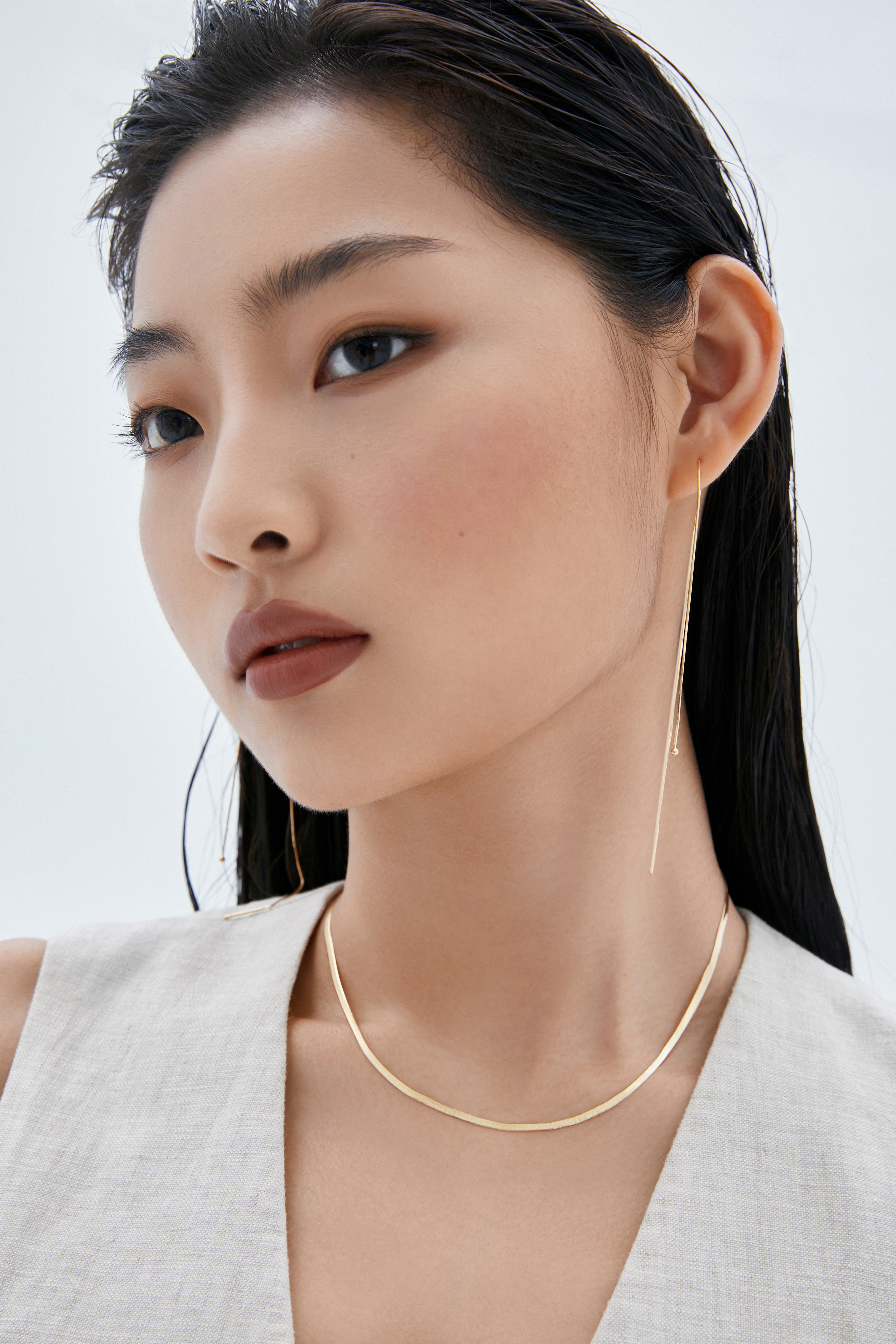 The Essentials Herringbone Necklace - 18K Solid Gold - YIN Fine Jewelry - Chinese Modern Gold Jewelry