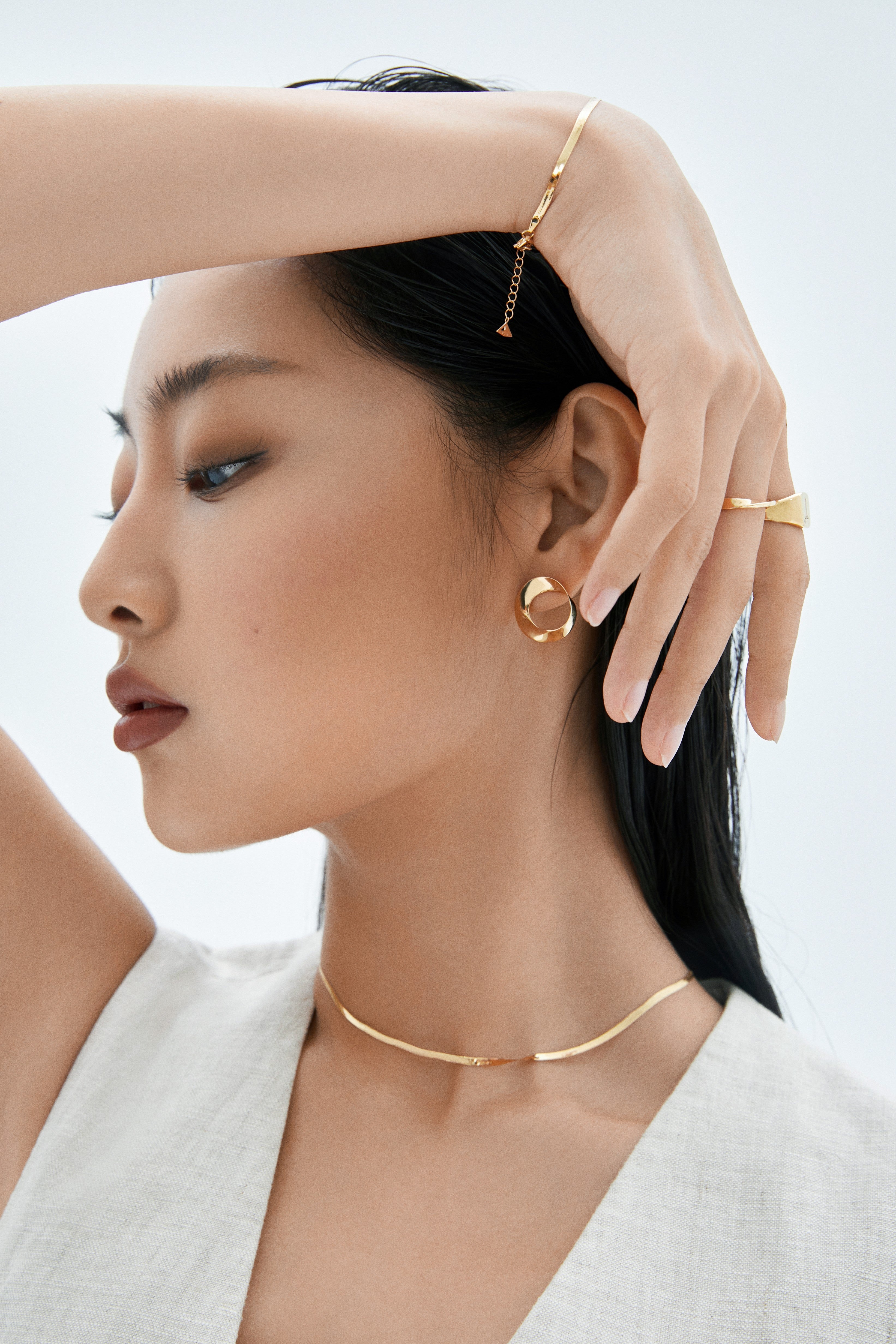 The Essentials Herringbone Necklace - 18K Solid Gold - YIN Fine Jewelry - Chinese Modern Gold Jewelry