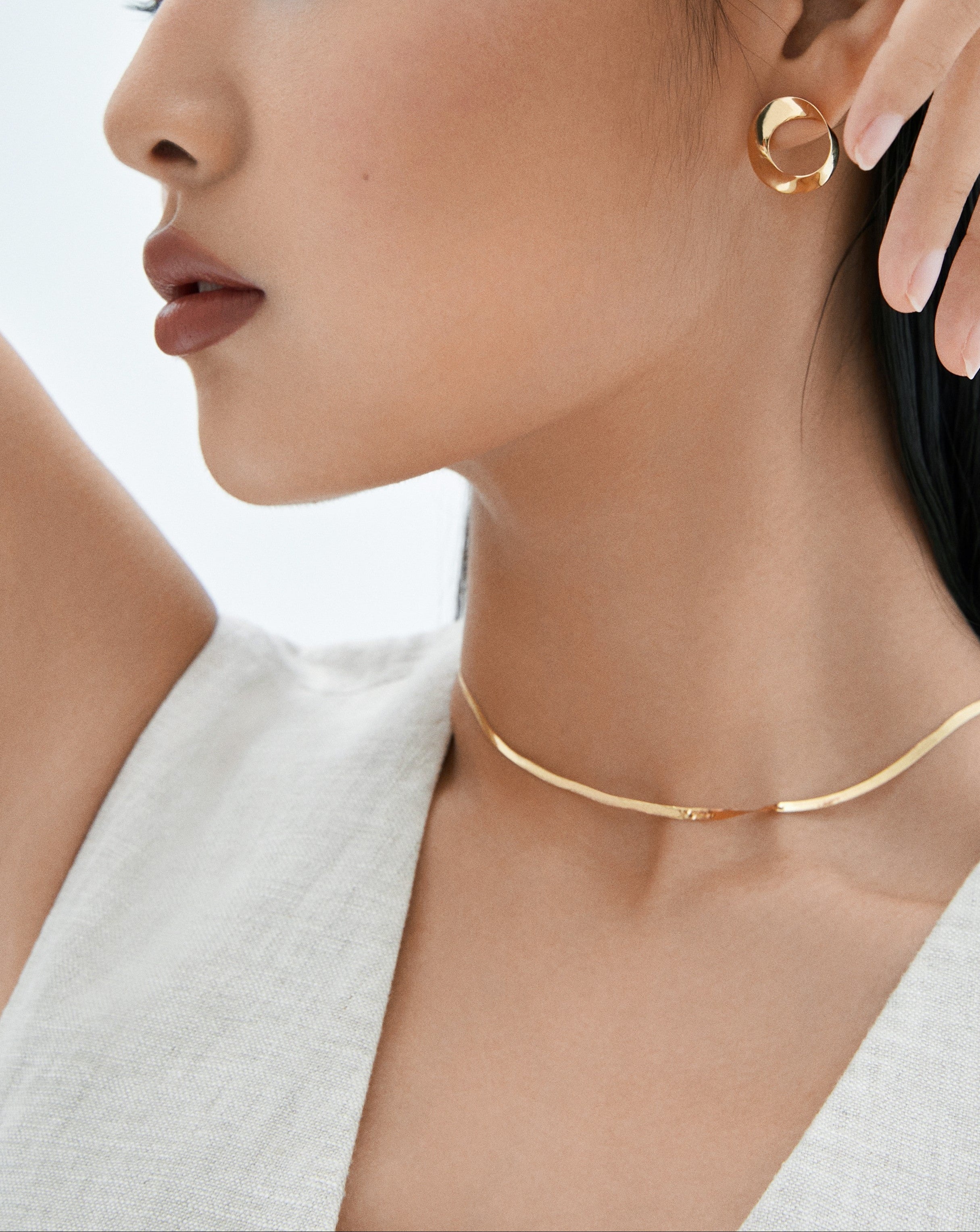 The Essentials Herringbone Necklace - 18K Solid Gold - YIN Fine Jewelry - Chinese Modern Gold Jewelry