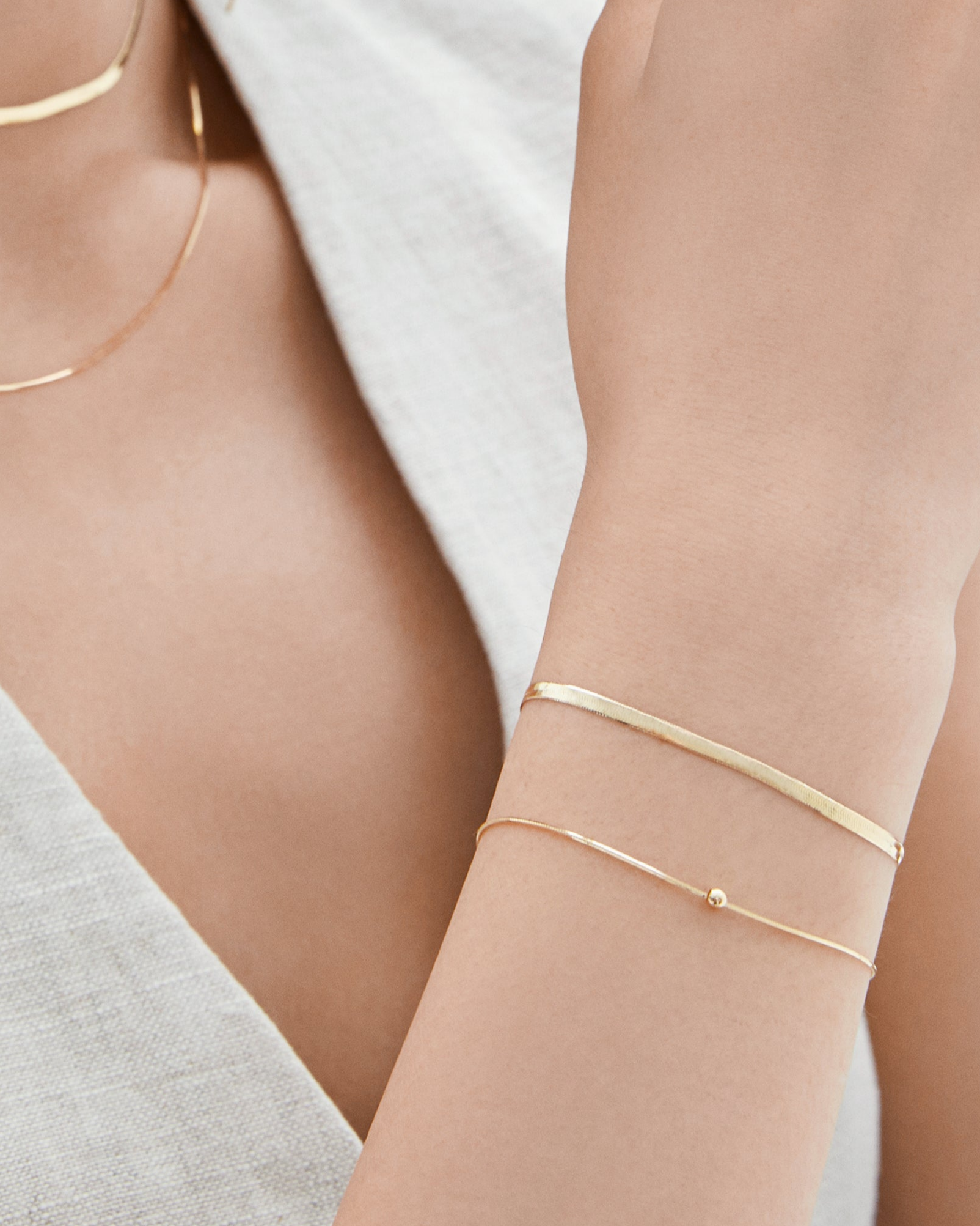 The Essentials Ultra Thin Silk Bracelet - 18K Solid Gold - YIN Fine Jewelry - Chinese Modern Gold Jewelry