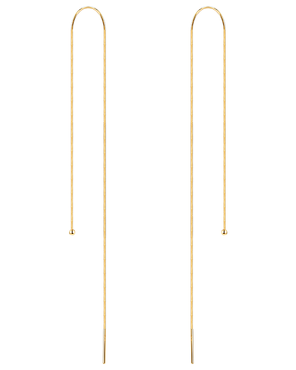 The Essentials Ultra Thin Silk Ear Threader - 18K Solid Gold - YIN Fine Jewelry - Chinese Modern Gold Jewelry