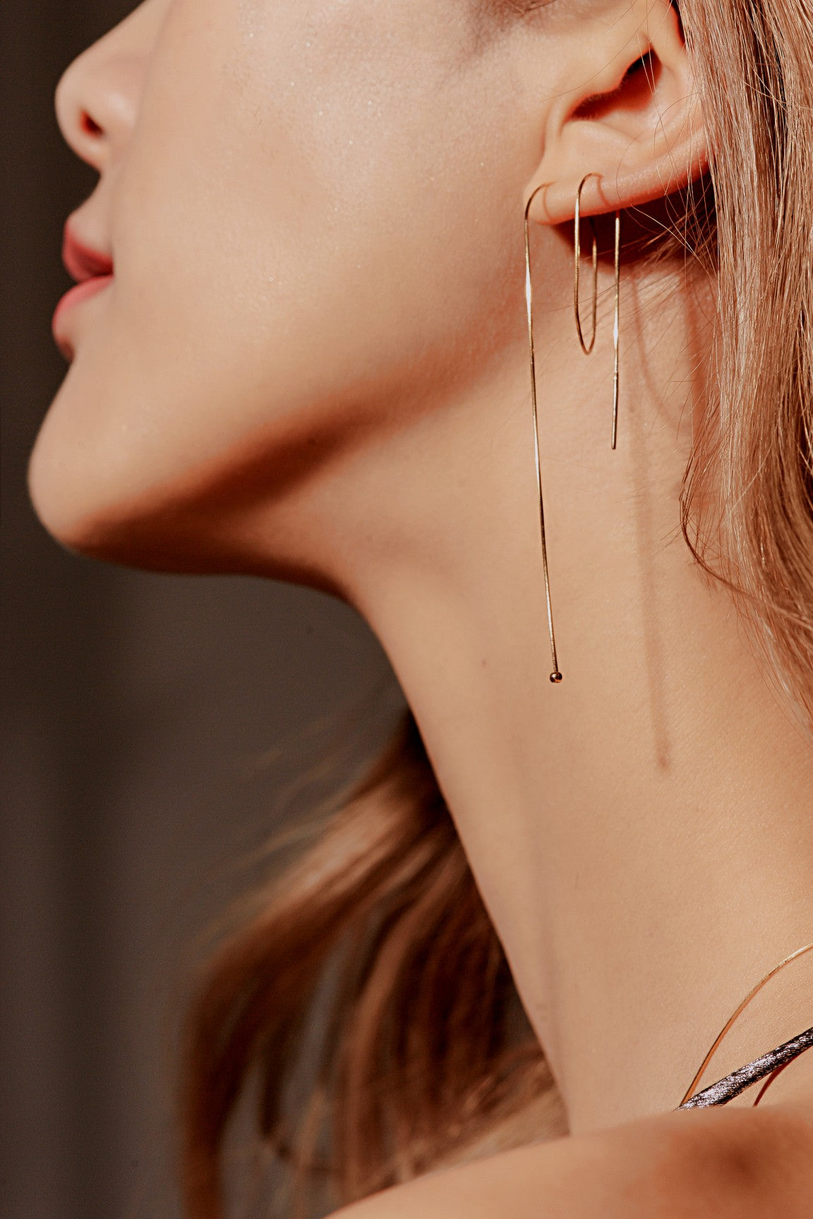 The Essentials Ultra Thin Silk Ear Threader - 18K Solid Gold - YIN Fine Jewelry - Chinese Modern Gold Jewelry