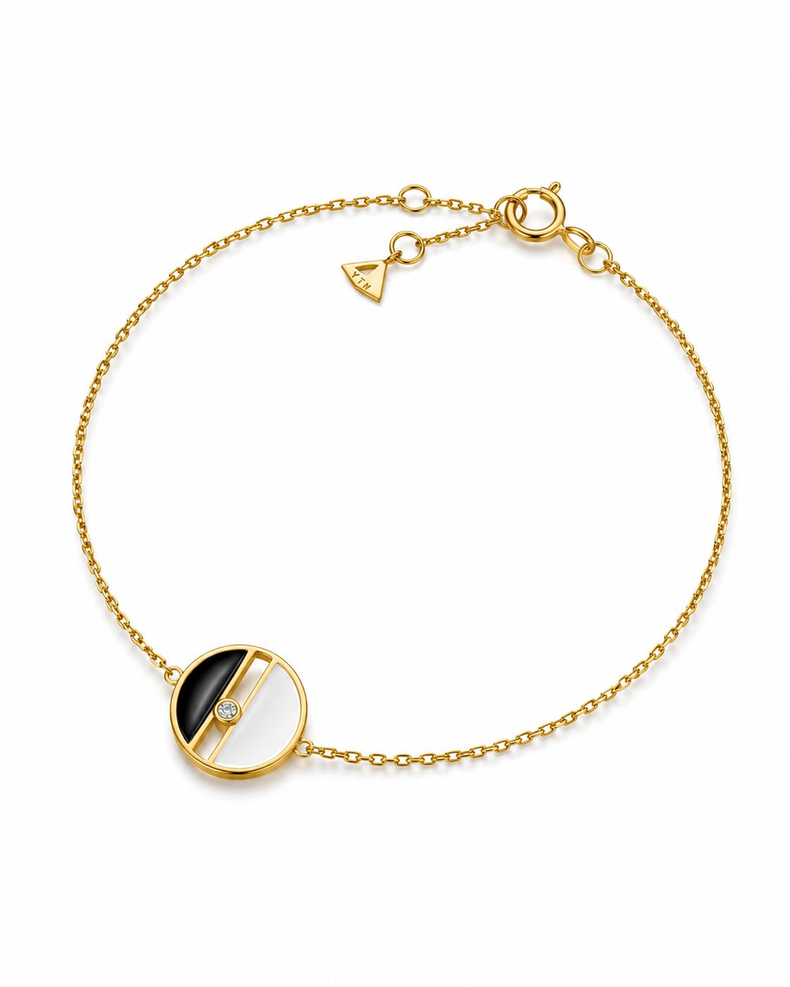 The Game of Go Black & White Hetian Jade Bracelet