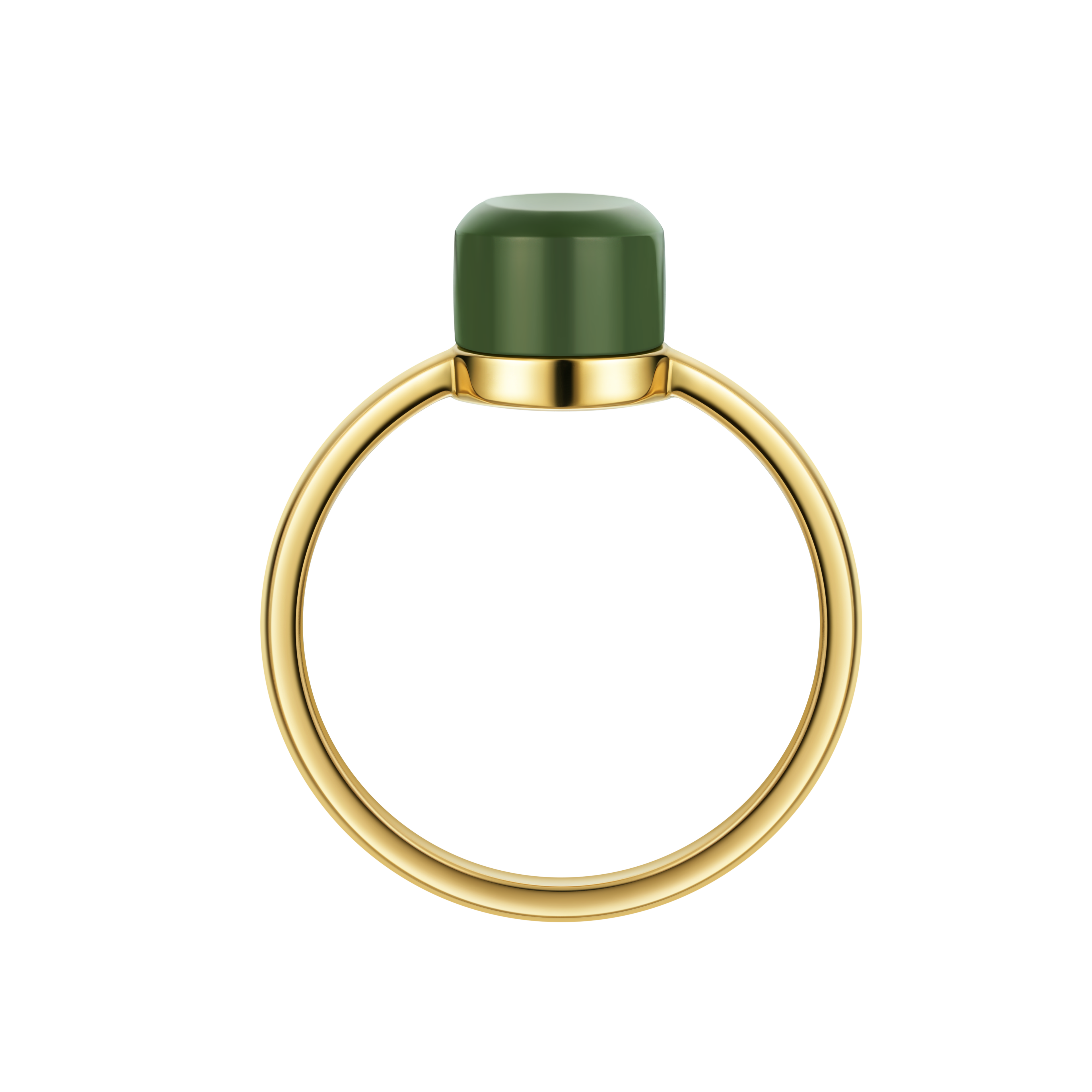 The Game of Weiqi 3/4 Jade Ring - 18K Solid Gold - YIN Fine Jewelry - Chinese Modern Gold Jewelry