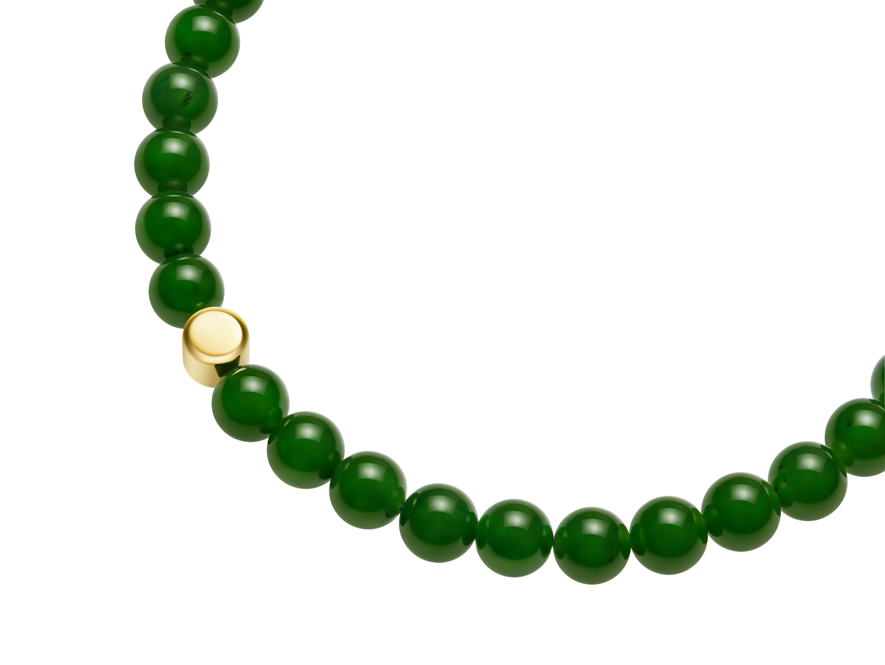 The Game of Weiqi Green Jade Beaded Necklace - 18K Solid Gold - YIN Fine Jewelry - Chinese Modern Gold Jewelry