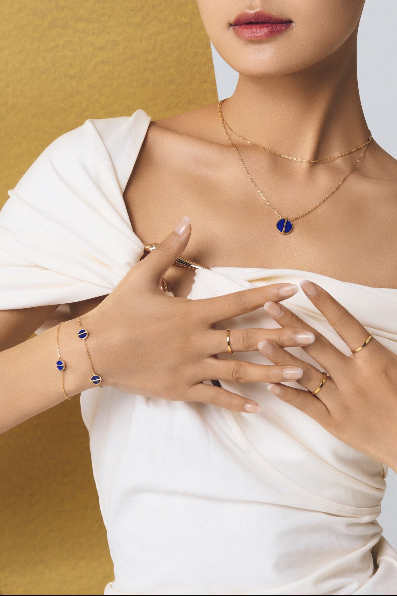 The Golden Ratio 3-motif Bracelet - Lapis