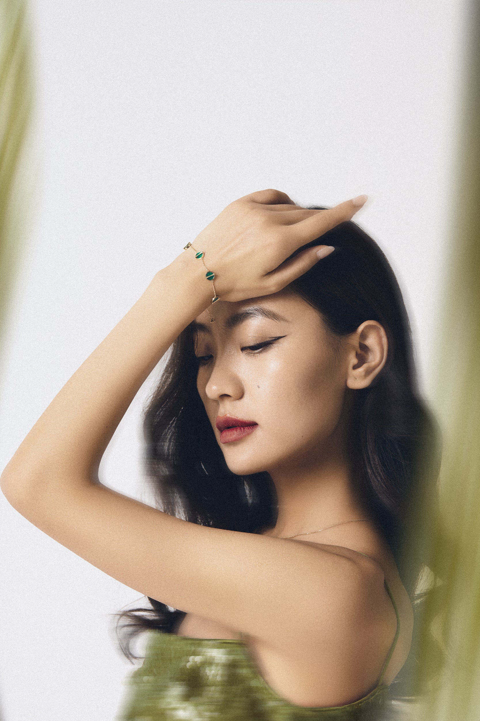 The Golden Ratio 3-motif Bracelet - Malachite