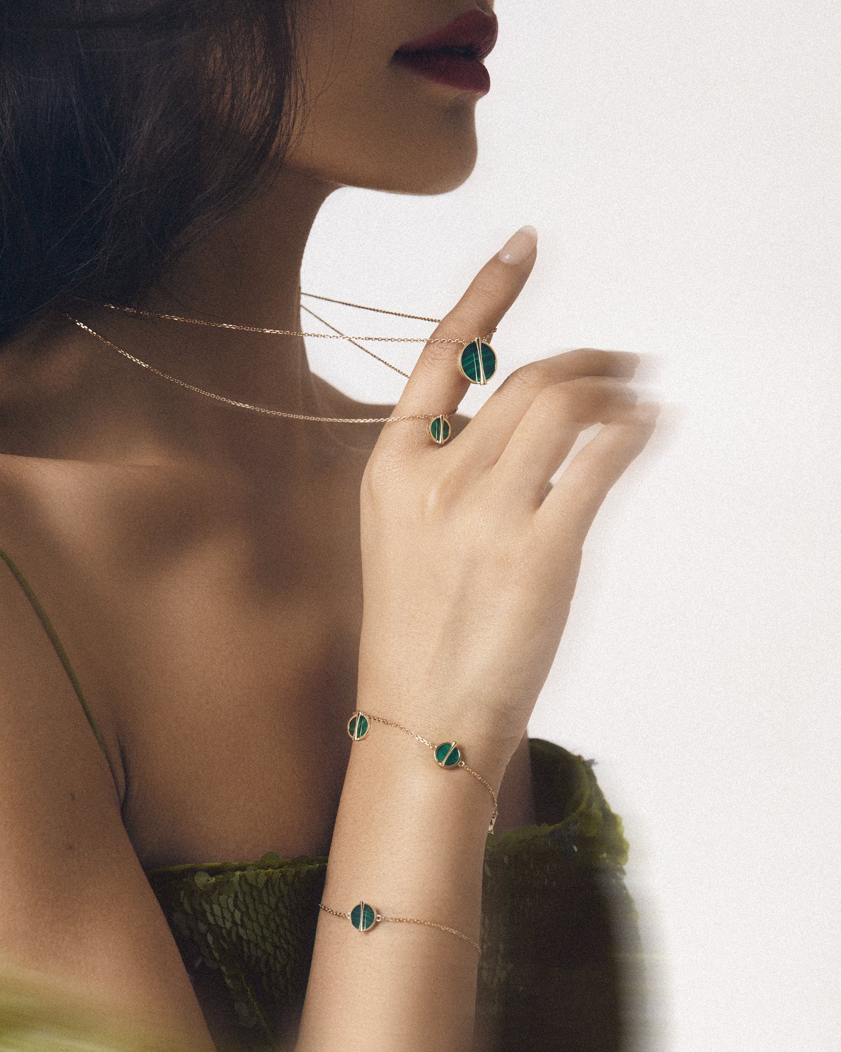 The Golden Ratio Necklace - Malachite