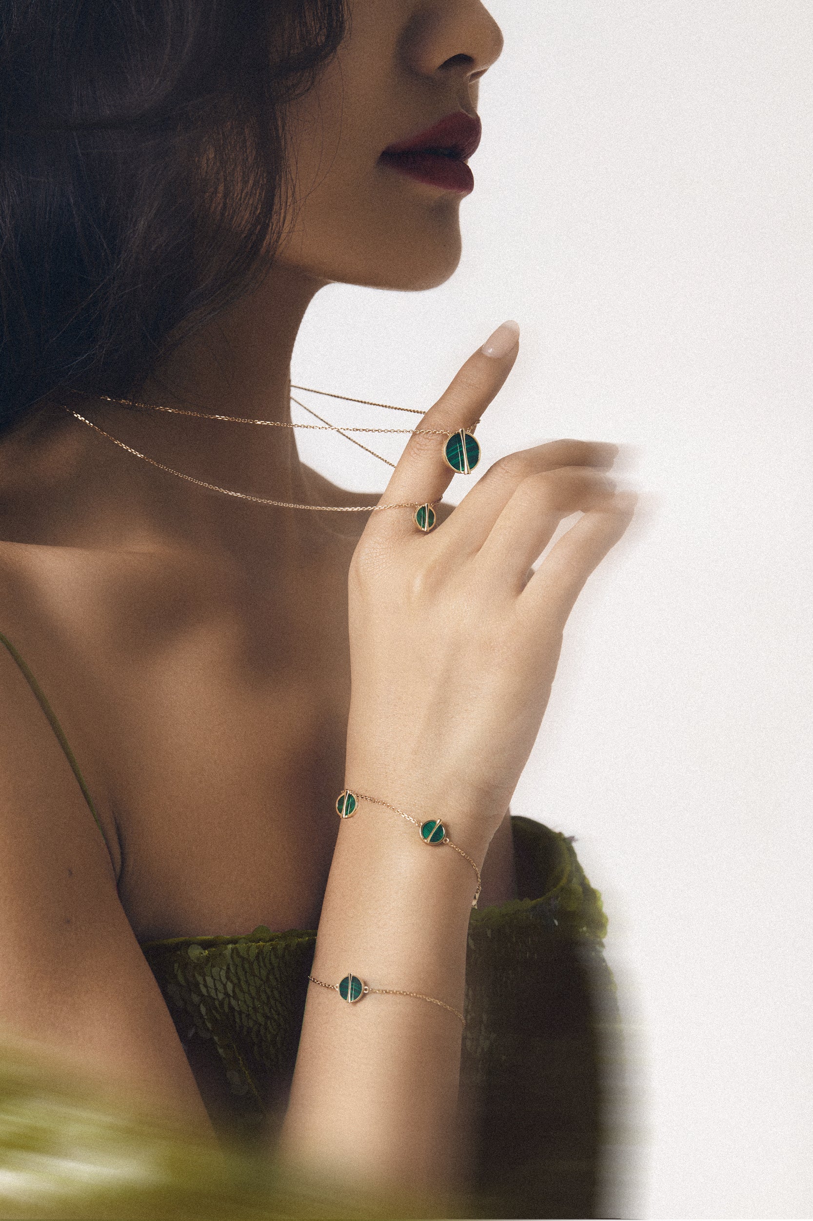 The Golden Ratio Necklace - Malachite