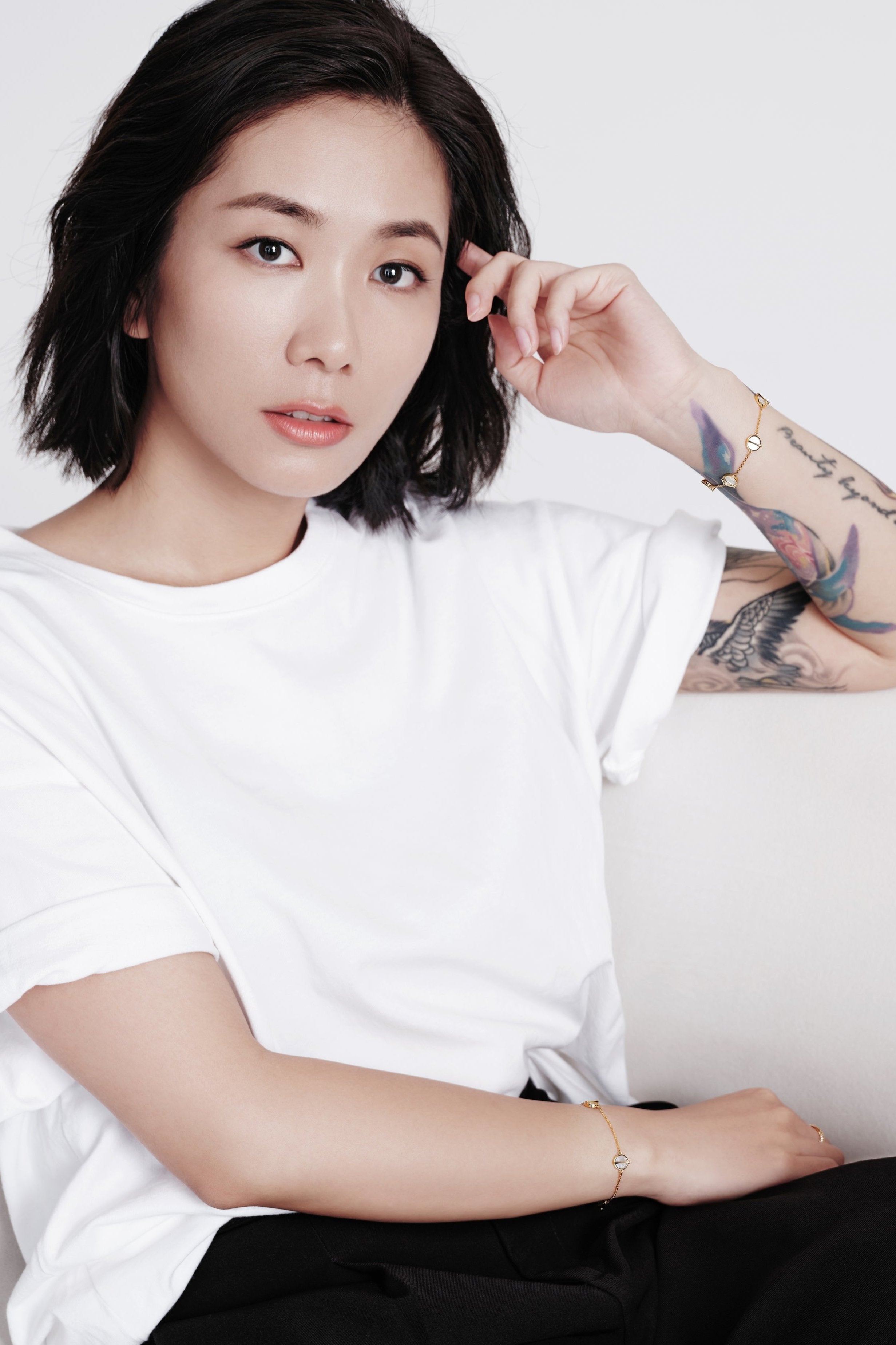 The Golden Ratio 3-motif Bracelet - Mother of Pearl - 18K Solid Gold - YIN Fine Jewelry - Chinese Modern Gold Jewelry