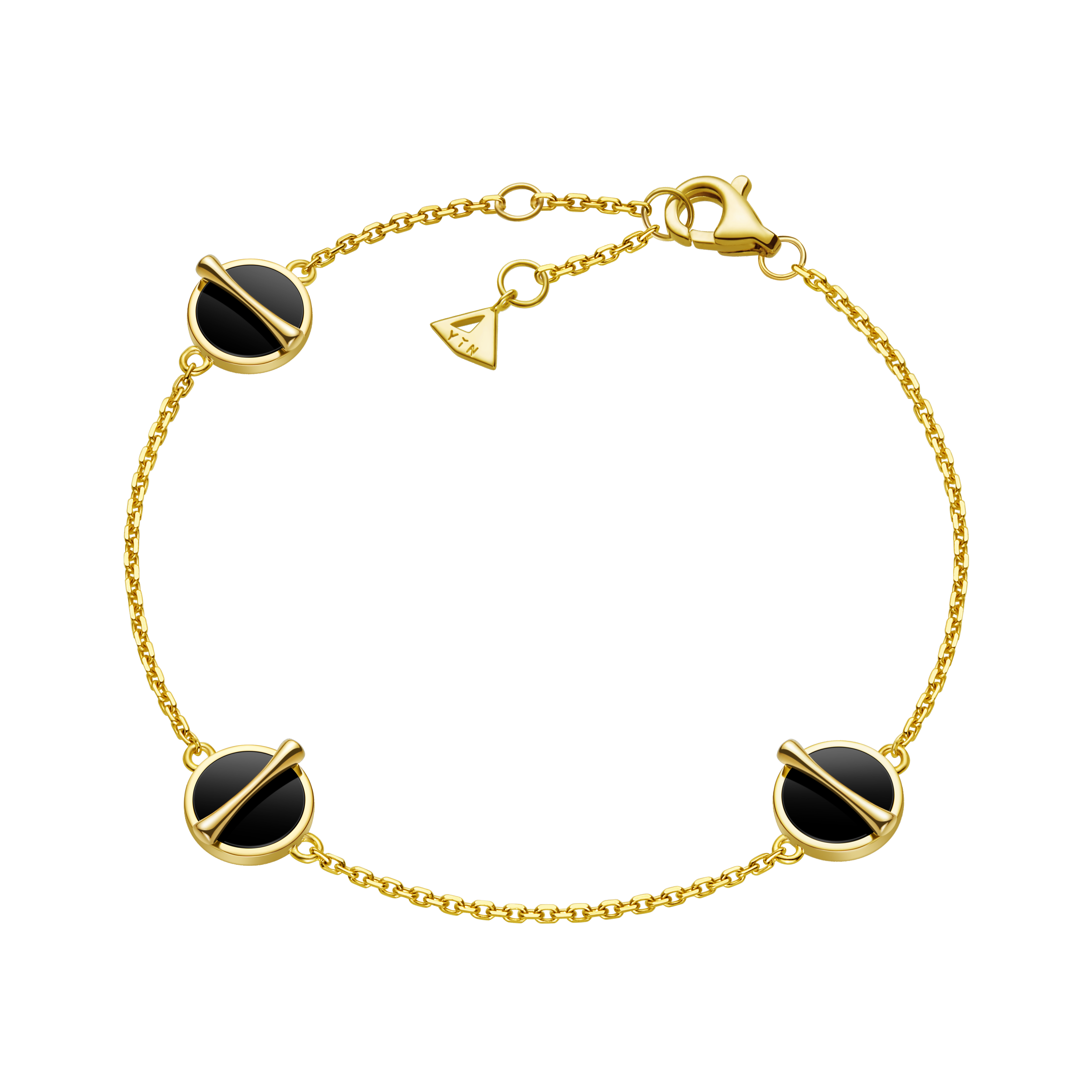 The Golden Ratio 3-motif Bracelet - Carnelian - 18K Solid Gold - YIN Fine Jewelry - Chinese Modern Gold Jewelry