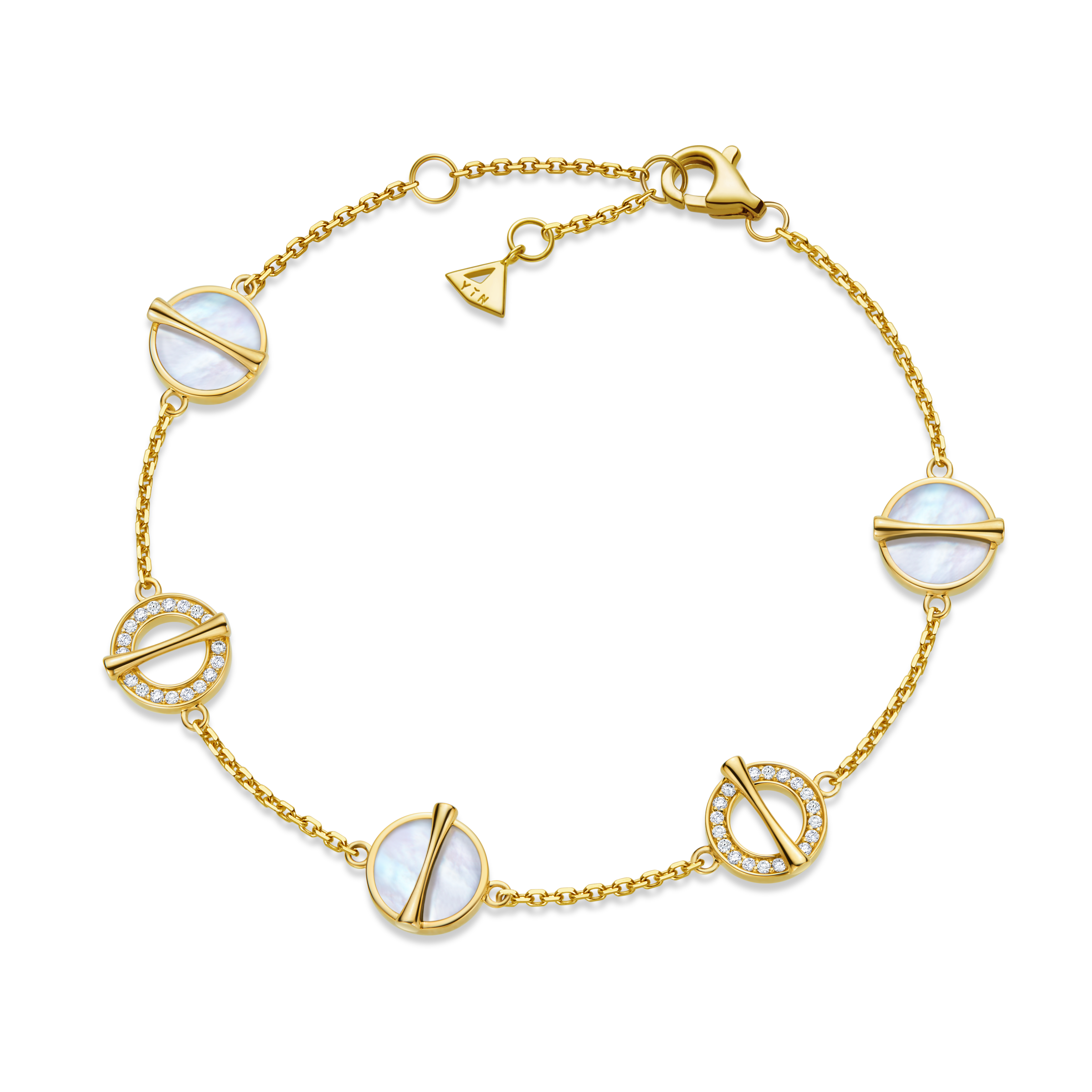 The Golden Ratio 5-motif Open Diamond Bracelet