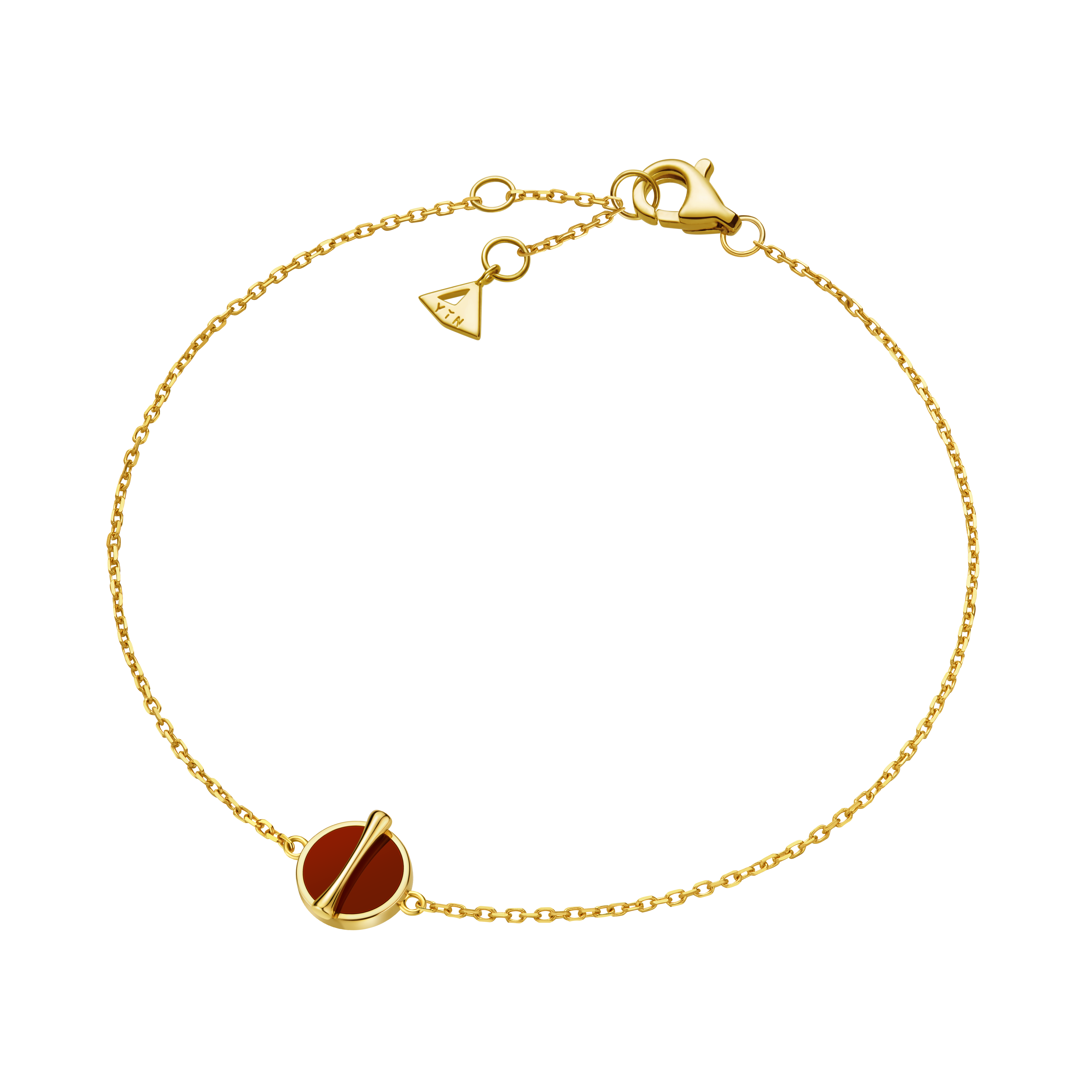 The Golden Ratio Bracelet - Carnelian - 18K Solid Gold - YIN Fine Jewelry - Chinese Modern Gold Jewelry