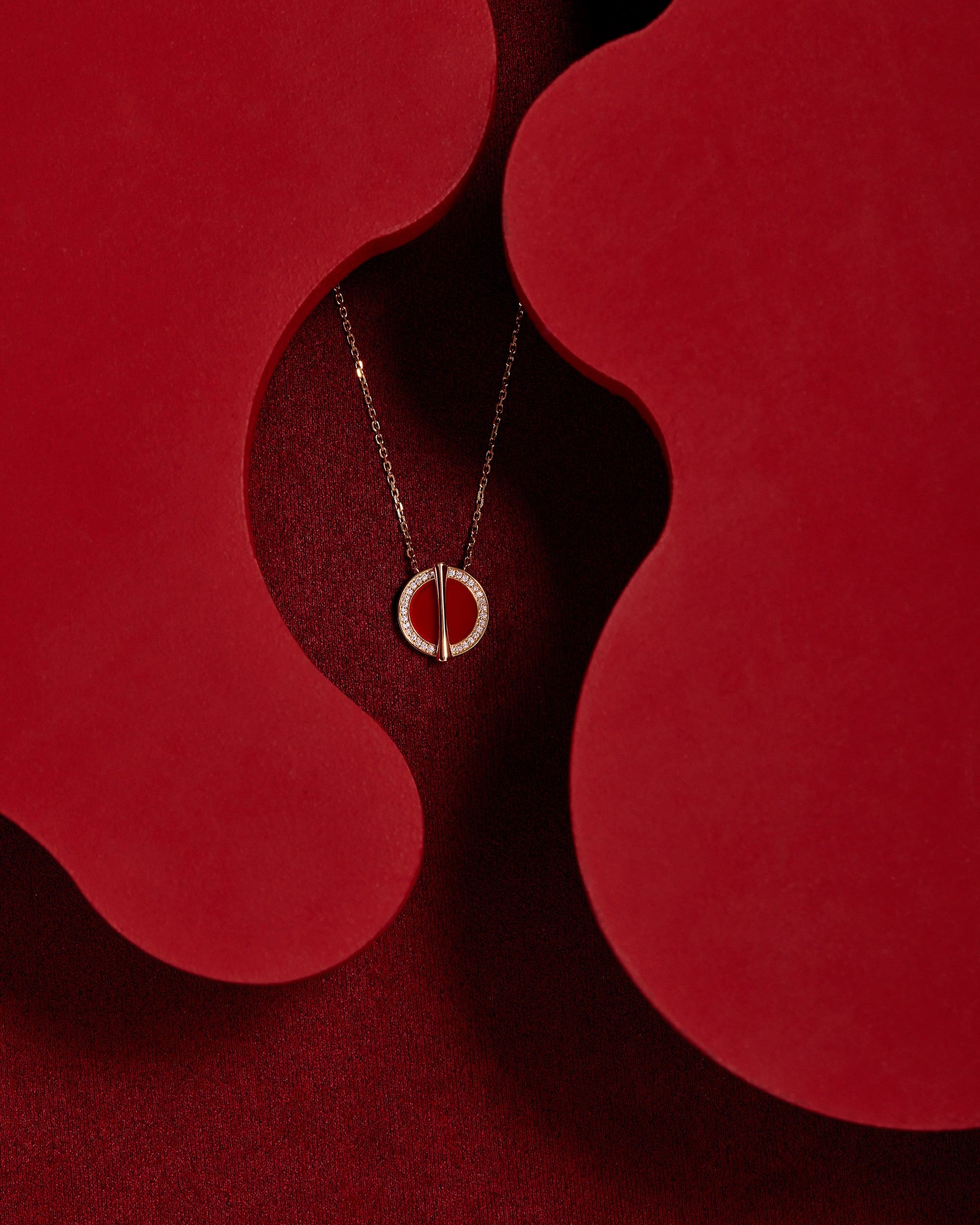 The Golden Ratio Diamond Necklace - Carnelian