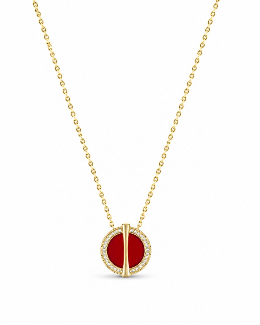 The Golden Ratio Diamond Necklace - Carnelian