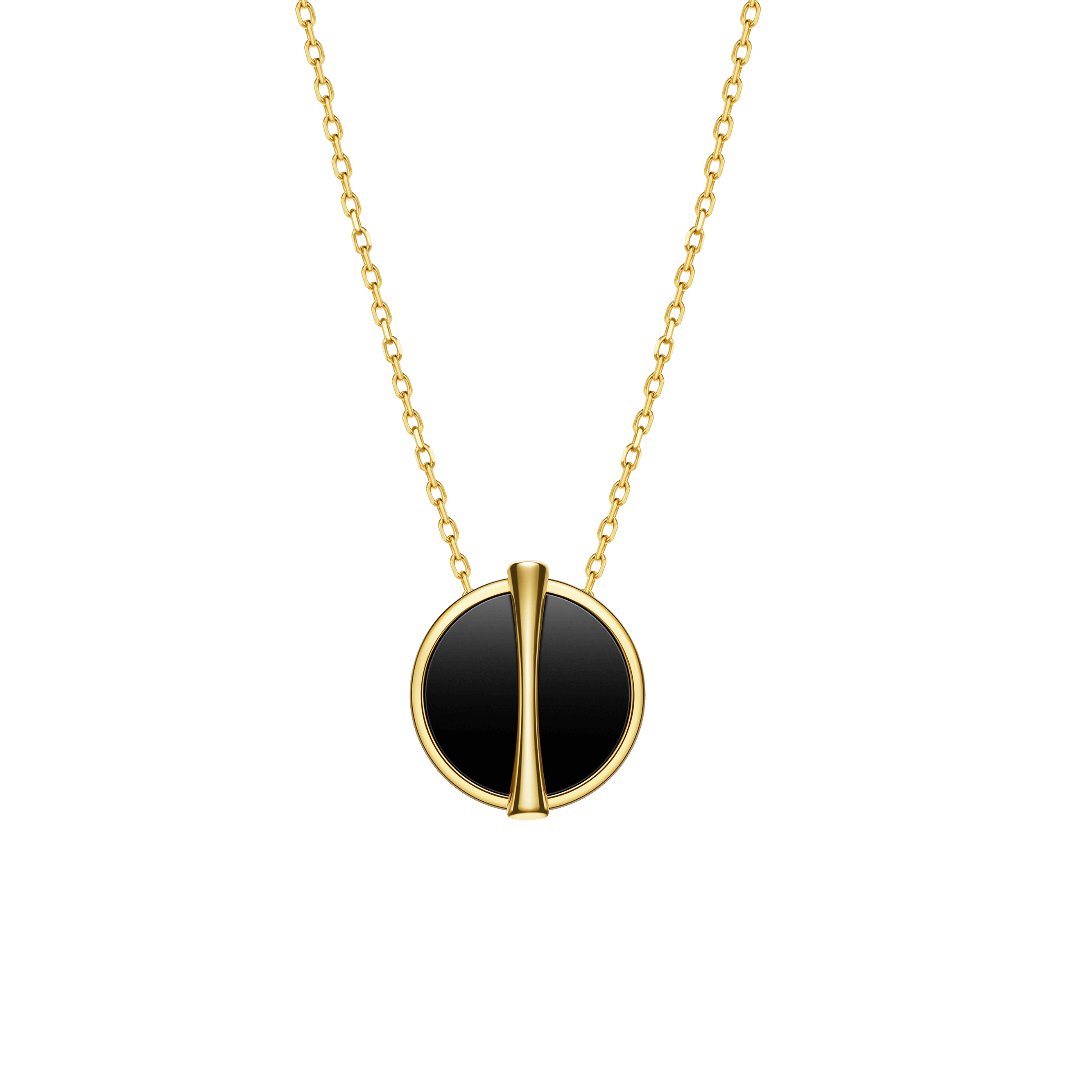 The Golden Ratio Necklace - Onyx - 18K Solid Gold - YIN Fine Jewelry - Chinese Modern Gold Jewelry
